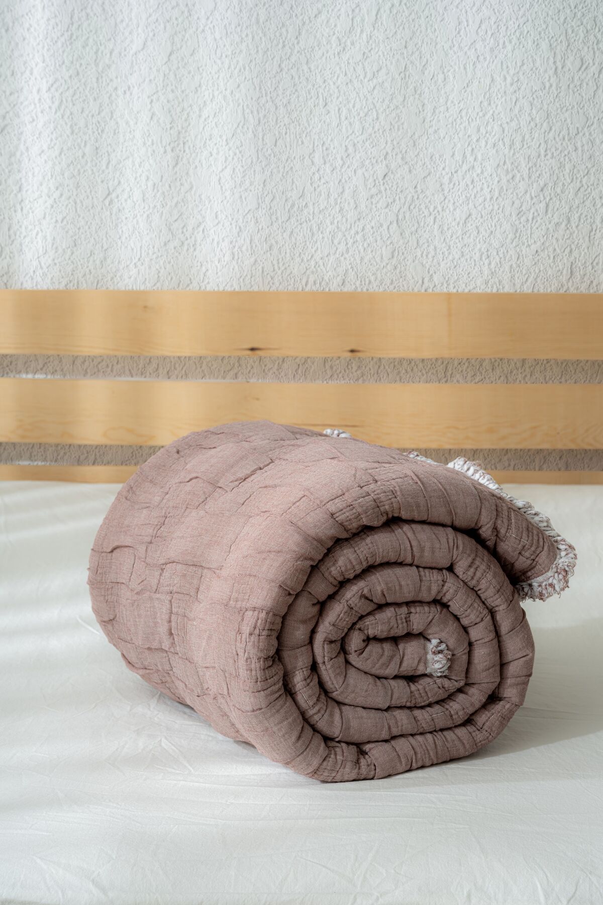 Müslin 7 Katlı Tera Serisi Yorgan Çift Kişilik (Petrol,Hardal,GüL Kurusu, Battal Boy 240x260 cm)