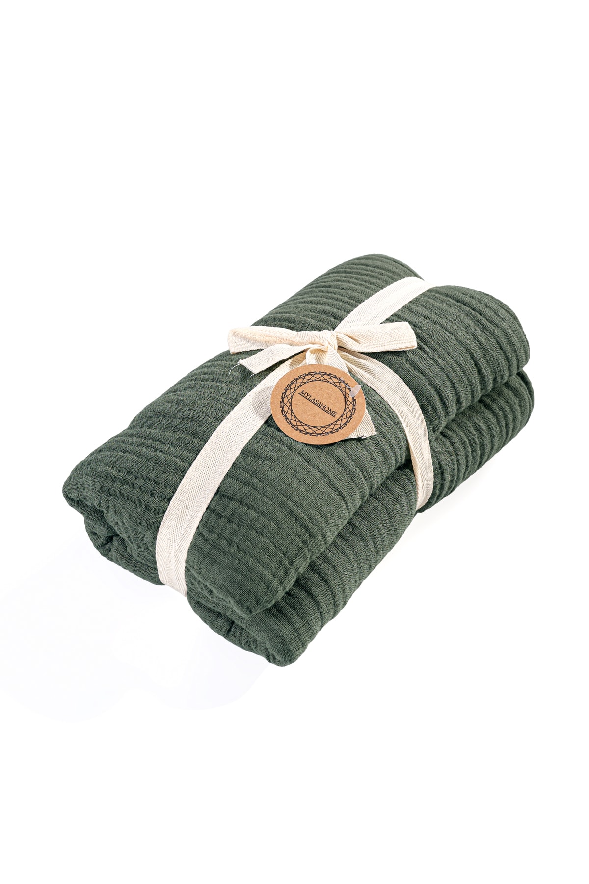 2'li 4 Katlı Müslin Yastık Kılıfı - 50x70 Cm %100 Pamuk Ütü Gerektirmez-haki