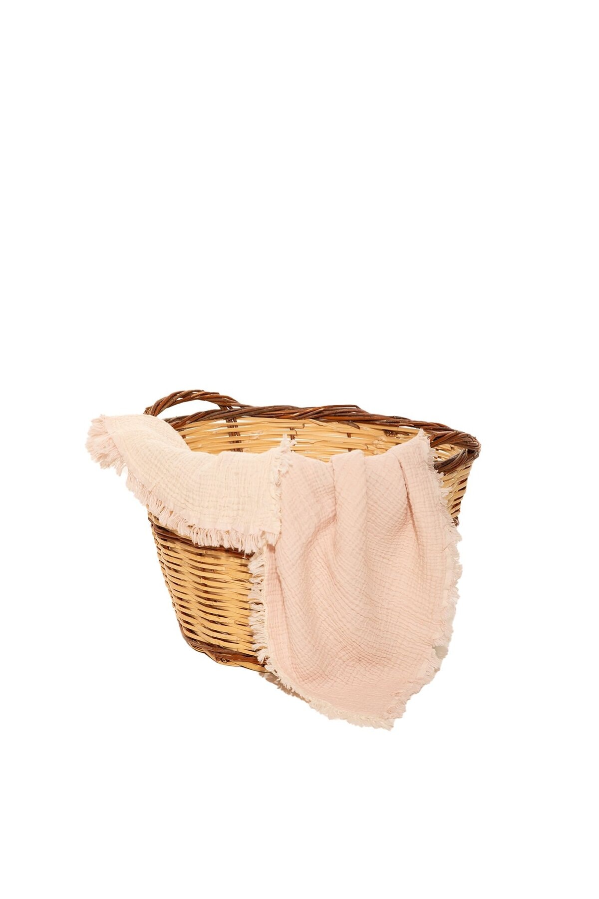 %100 Doğal Pamuk Müslin Bebek Battaniyesi 100x120cm - pudra