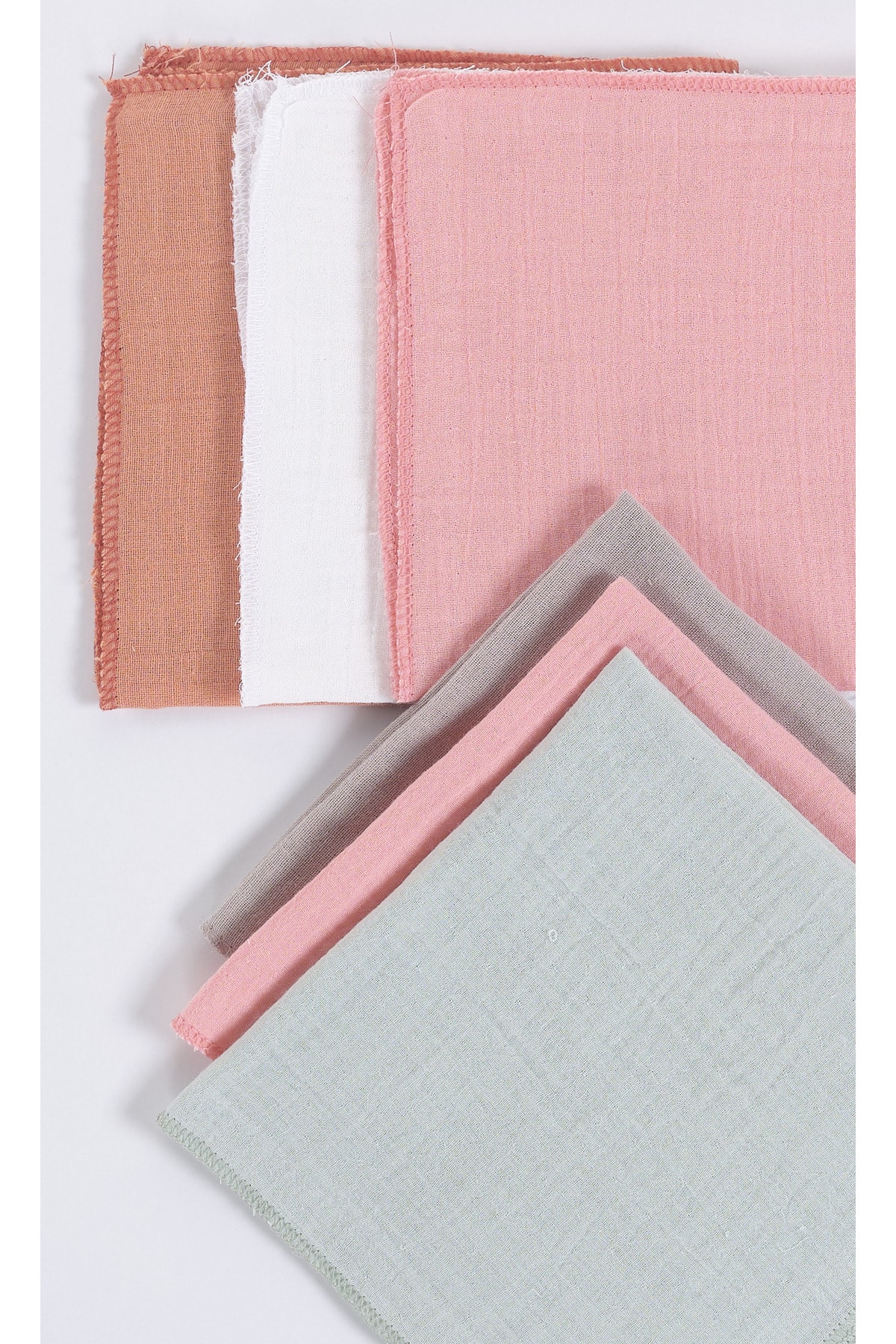 Mylasahome %100 Organik Pamuk Erkek Bebek 6 Adet Ağız Mendili 35x35 - kız bebek