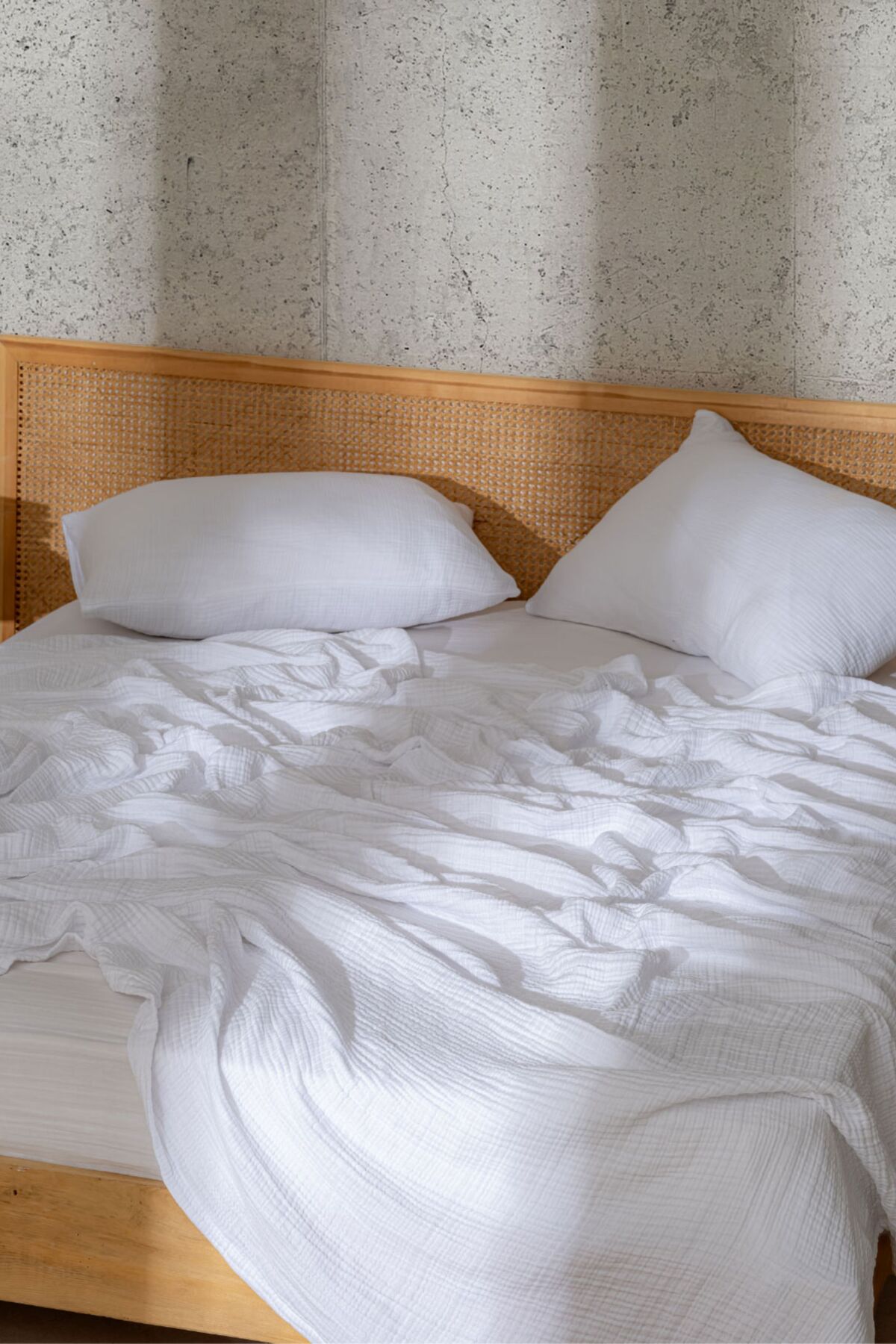 Müslin Yatak Örtüsü Ultra Yumuşak Yüksek Kaliteli 4 Kat Muslin Pike (Tek Kişilik (180x240 cm)