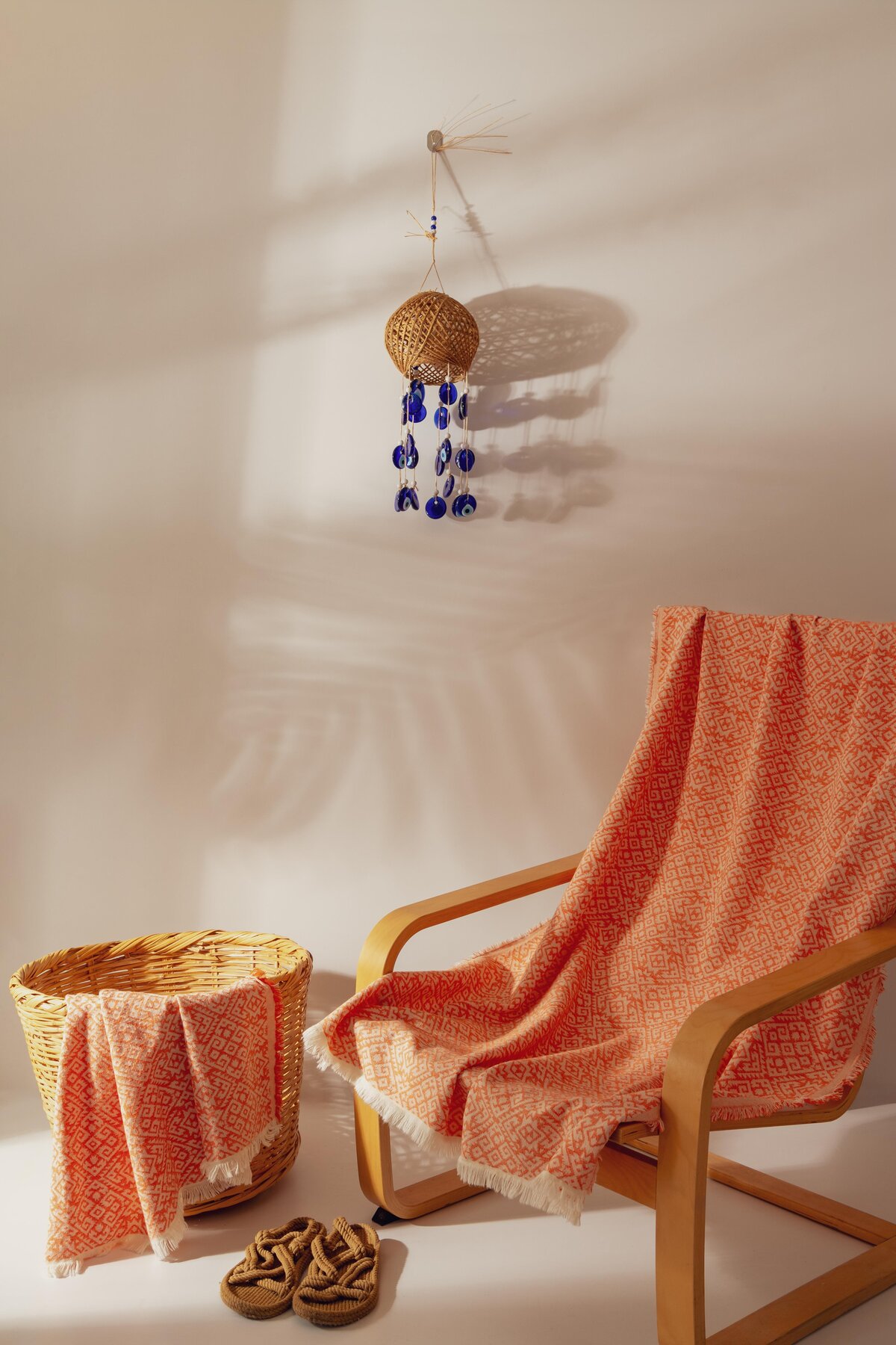 MylasaHome Aztec Pamuklu Peştemal 90x150 - turuncu