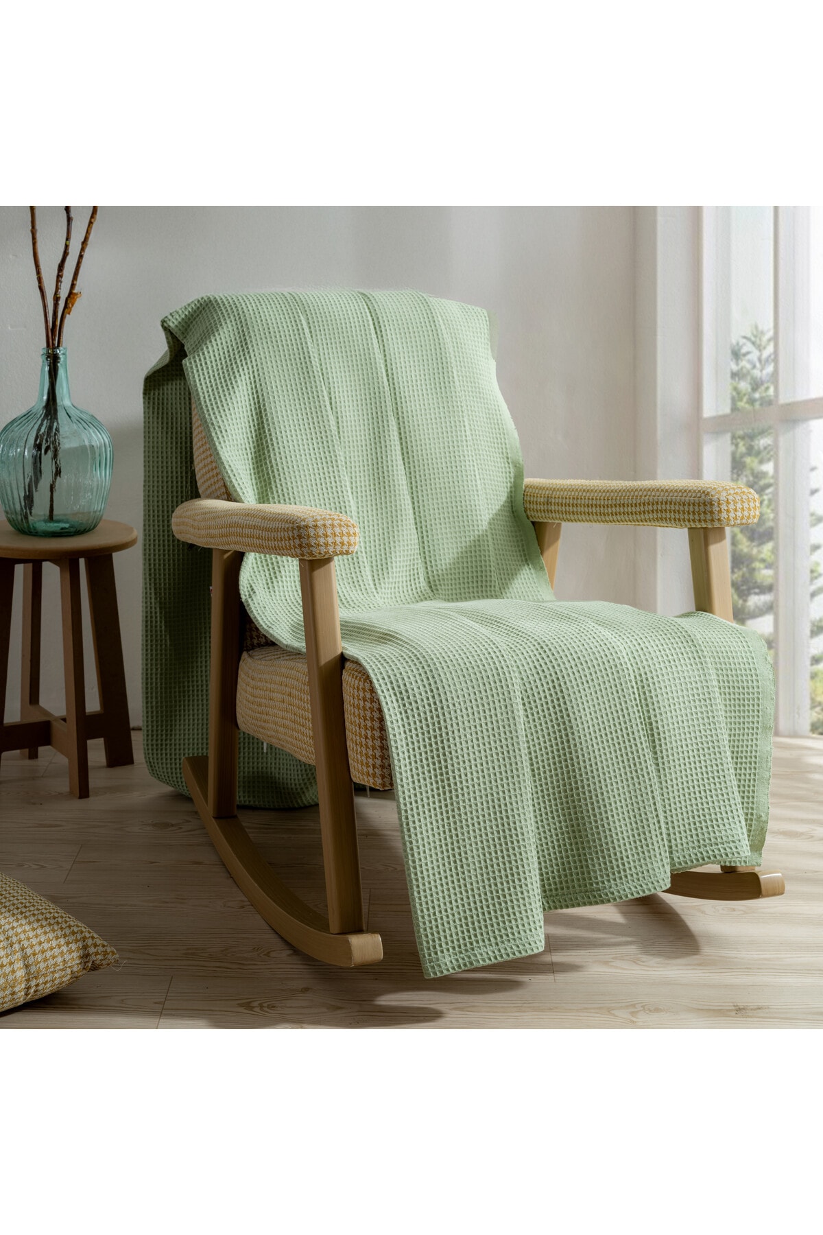 Pike Yatak Örtüsü Çift Kişilik Waffle - %100 Pamuk Hafif 4 Mevsim Havadar Yüksek Kaliteli Pikeler