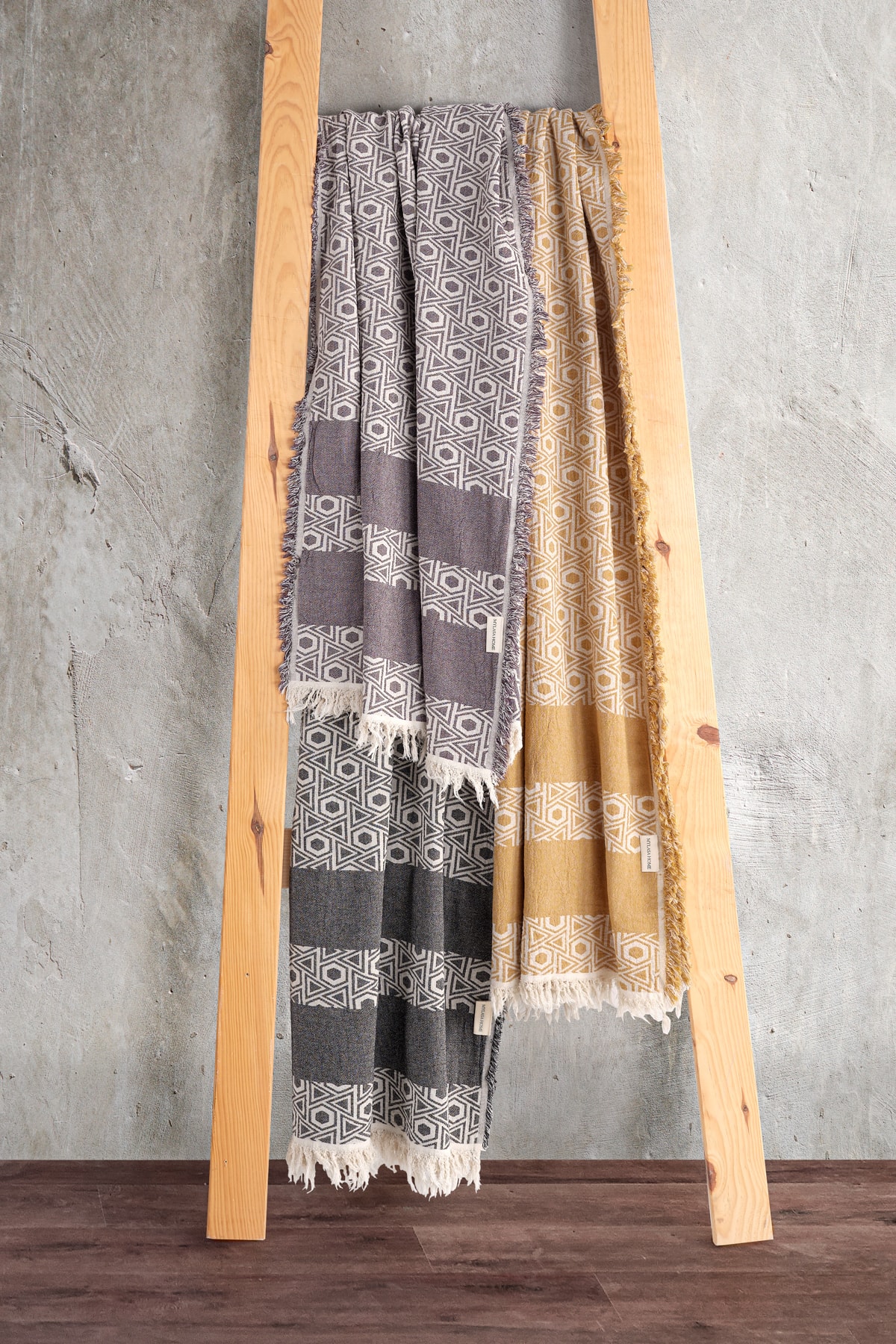 %100 Pamuk Signet Desenli Çok Amaçlı Koltuk Örtüsü 130x170 cm