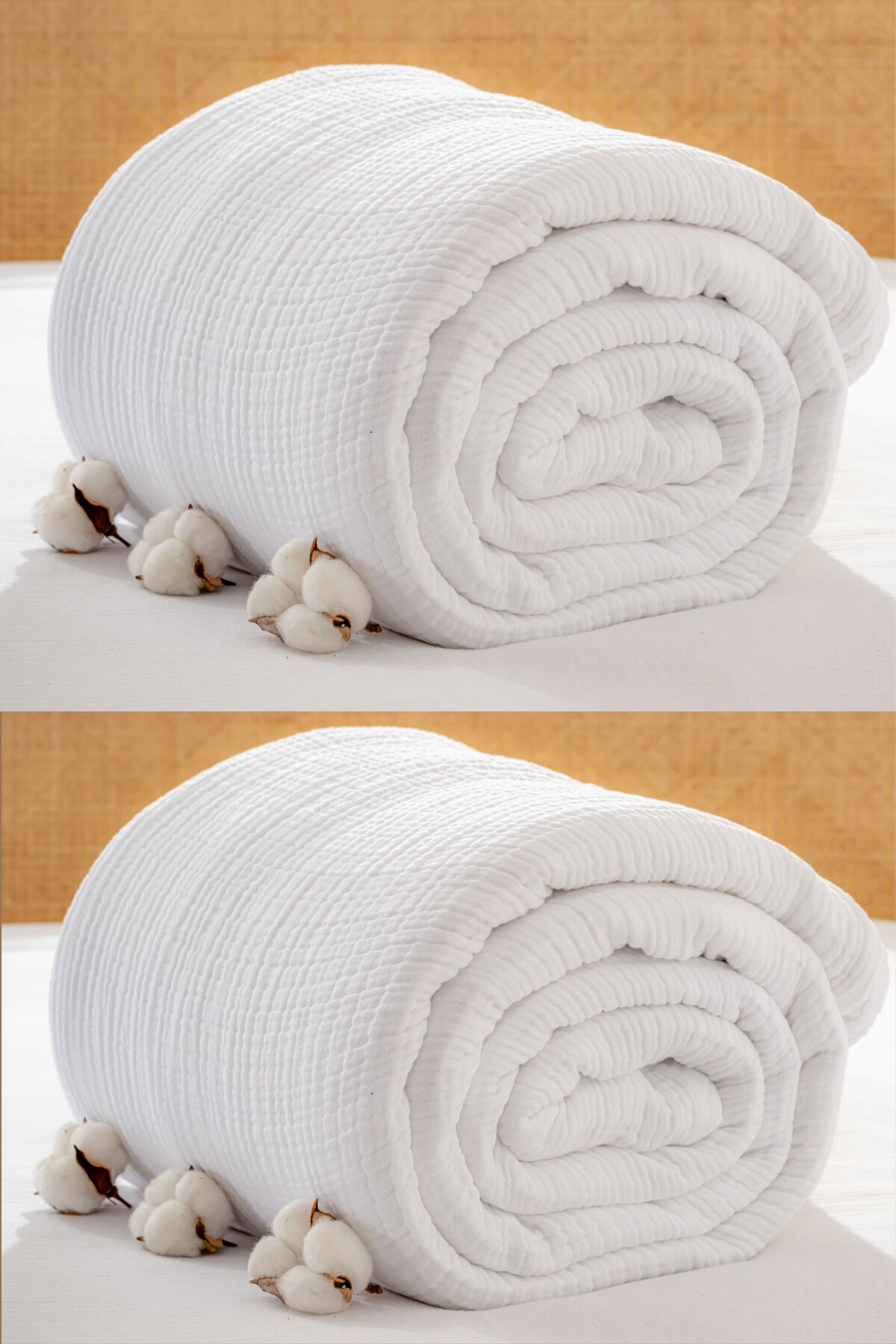 Müslin Yatak Örtüsü Ultra Yumuşak Yüksek Kaliteli 4 Kat Muslin Pike (Tek Kişilik (180x240 cm)