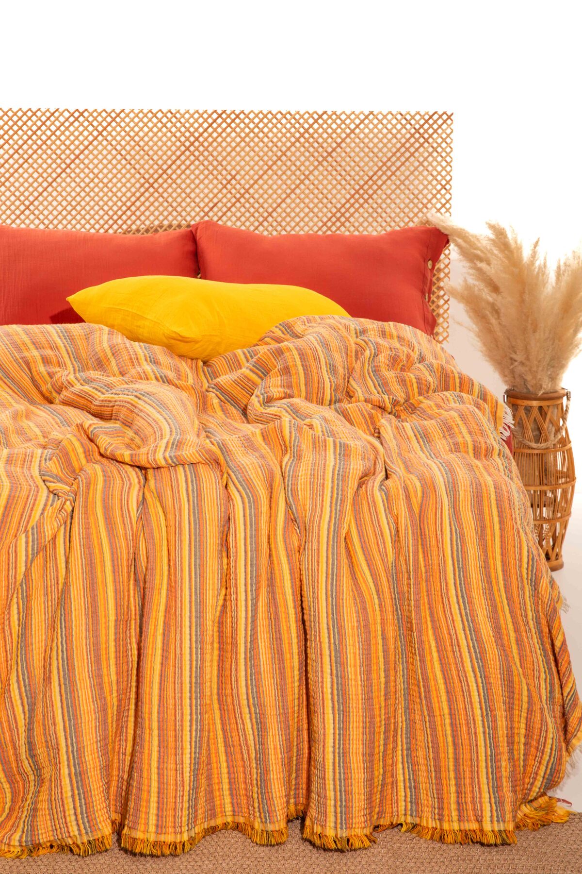 4 Katlı Müslin Çift Kişilik Yatak Örtüsü 'the Elements' 240x260cm