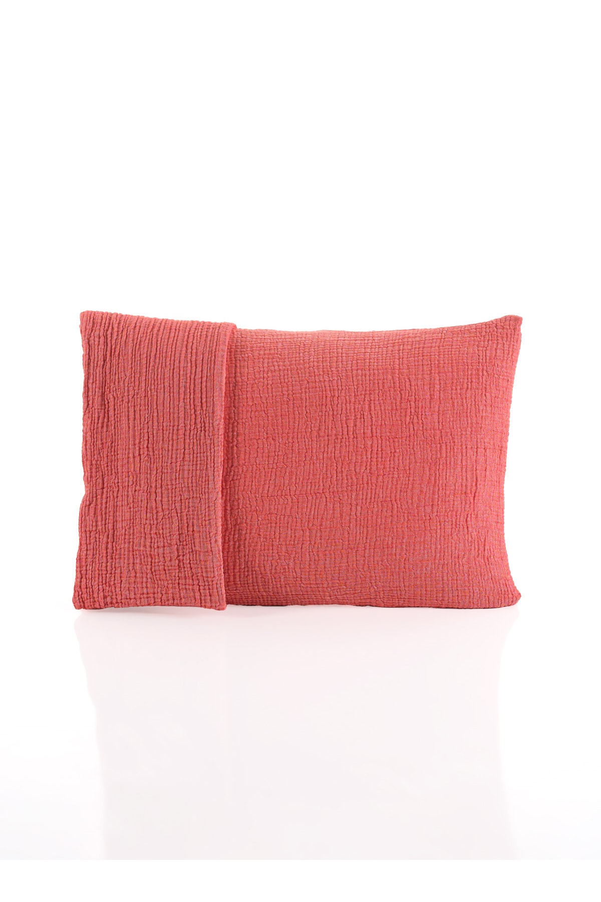 MylasaHome %100 Pamuk 2'li 4 Katlı Müslin Yastık Kılıfı 50x70 - kırmızı