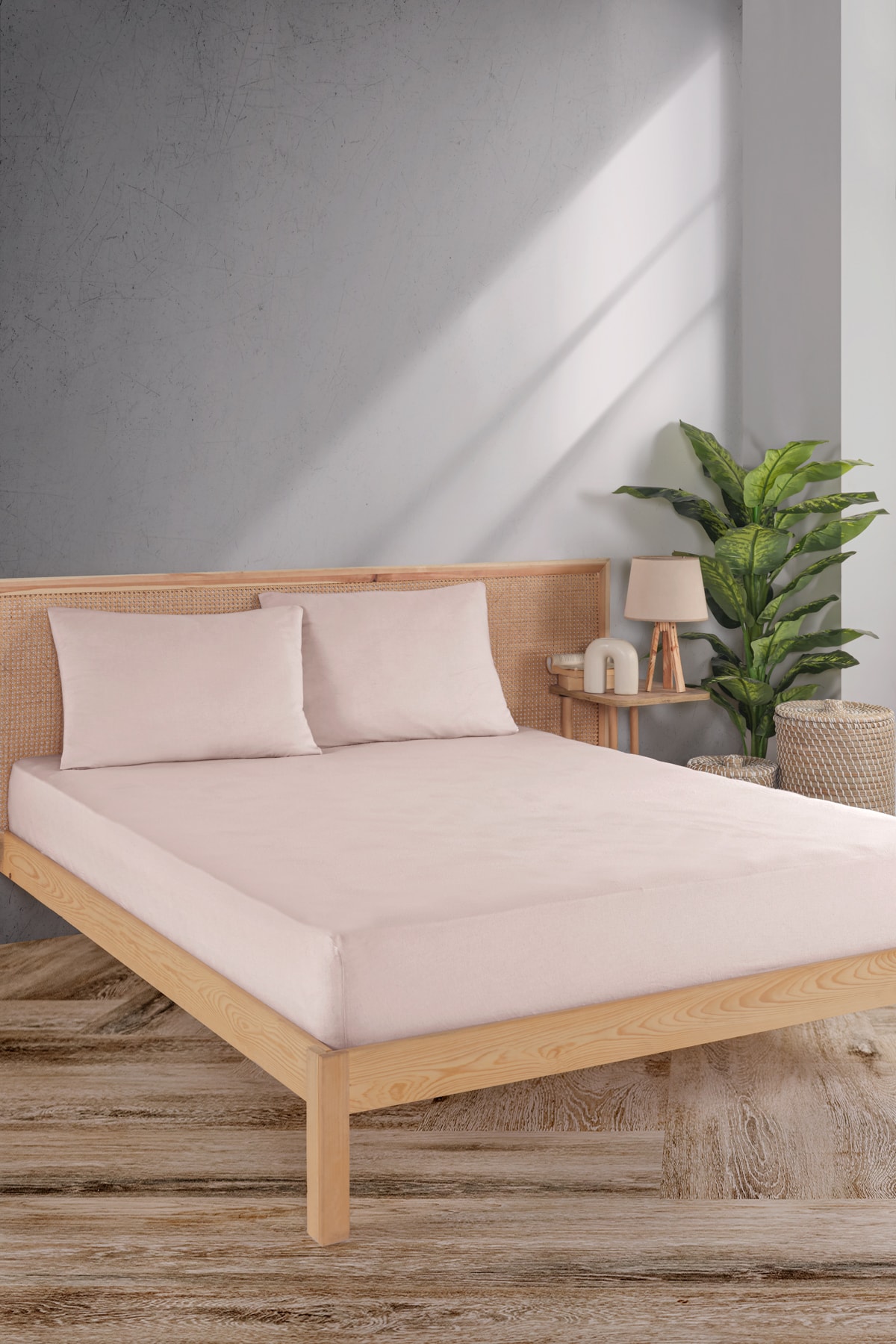 Mylasahome Fitted Çift Kişilik Premium Çarşaf Seti %100pamuk - soft blush