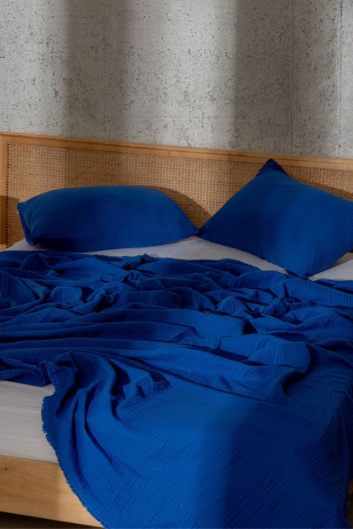 Müslin Yatak Örtüsü Ultra Yumuşak Yüksek Kaliteli 4 Kat Muslin Pike (Tek Kişilik (240x240 cm)