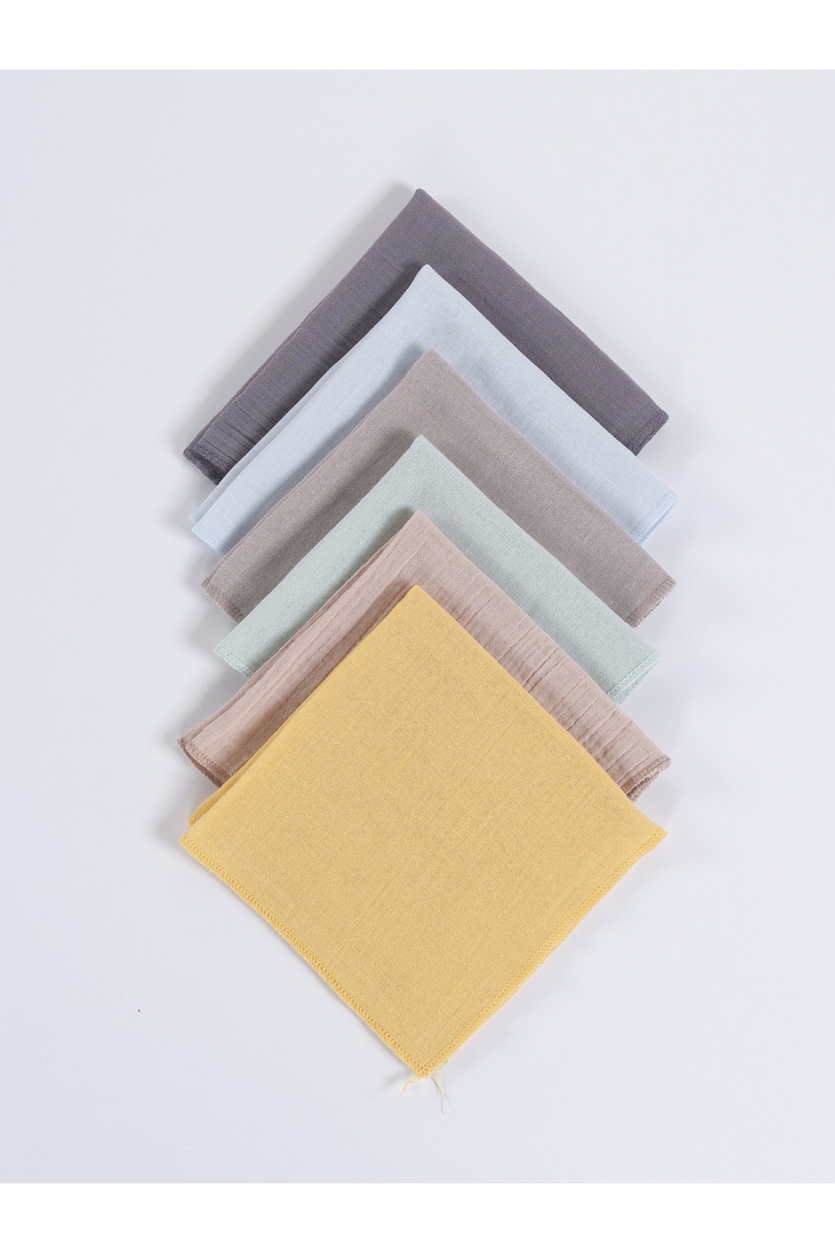 Mylasahome %100 Organik Pamuk Erkek Bebek 6 Adet Ağız Mendili 35x35 - erkek bebek