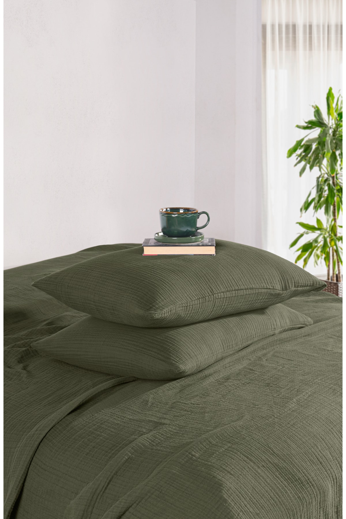 Müslin Tek Kişilik Yatak Örtüsü Seti 180 X 230 Cm, 2 Parça, Yazlık Yastık Kılıfı Ve Pike Takımı