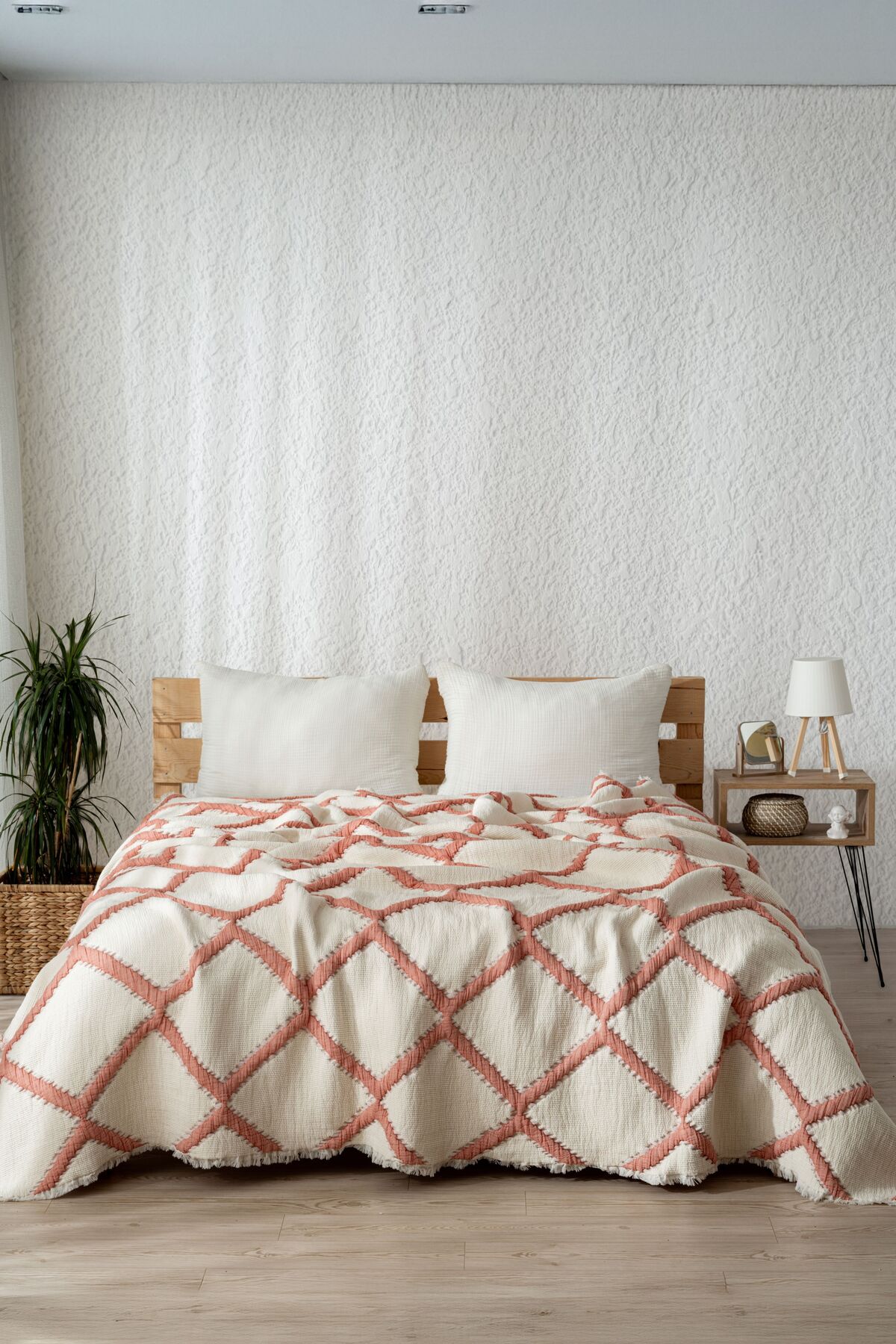 Müslin 7 Katlı Baklava Desenli (JAKARLI) Yorgan Çift Kişilik 240x260cm