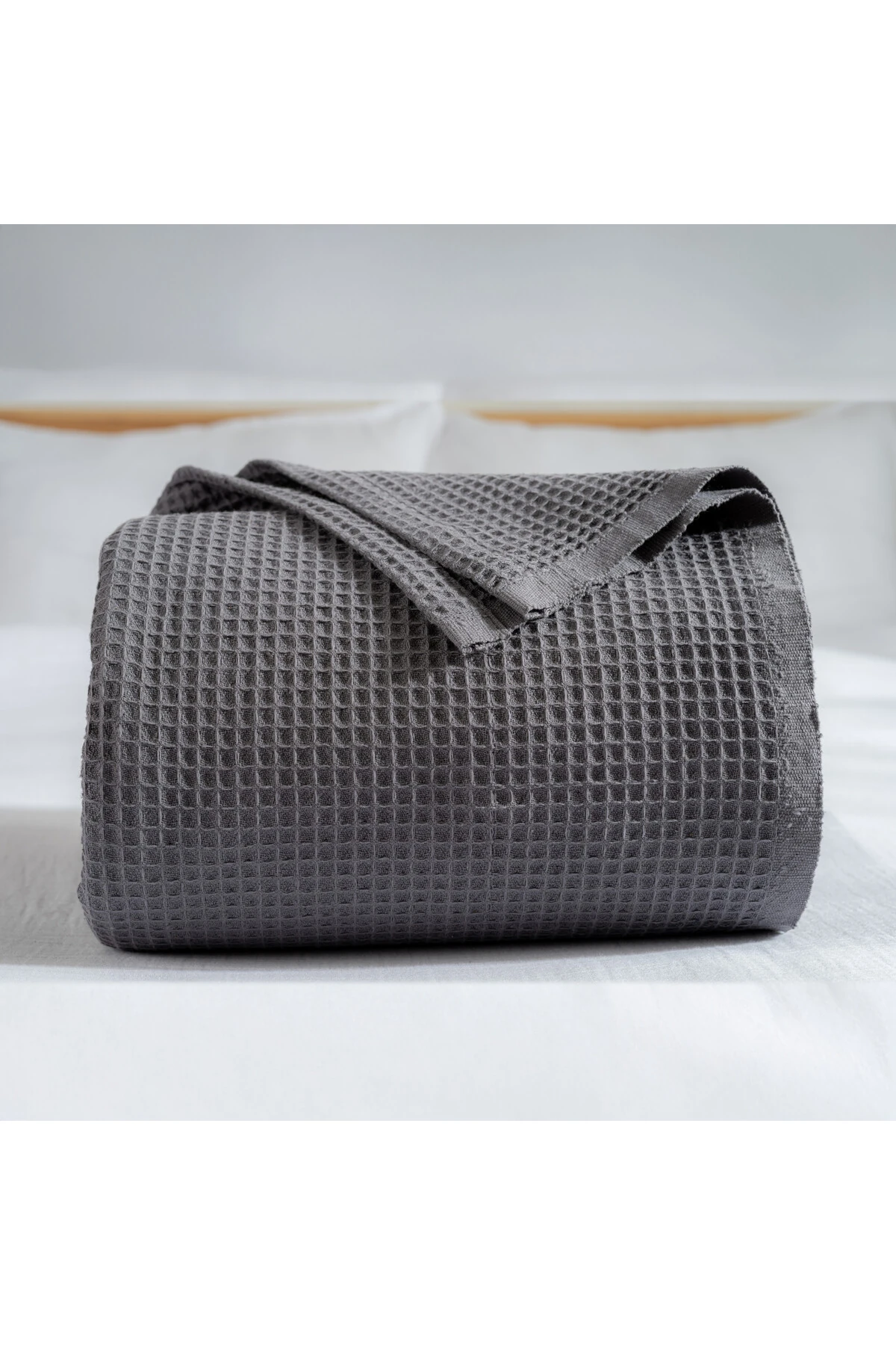 Pike Yatak Örtüsü Tek Kişilik Waffle - %100 Pamuk Hafif 4 Mevsim Havadar Yüksek Kaliteli Pikeler