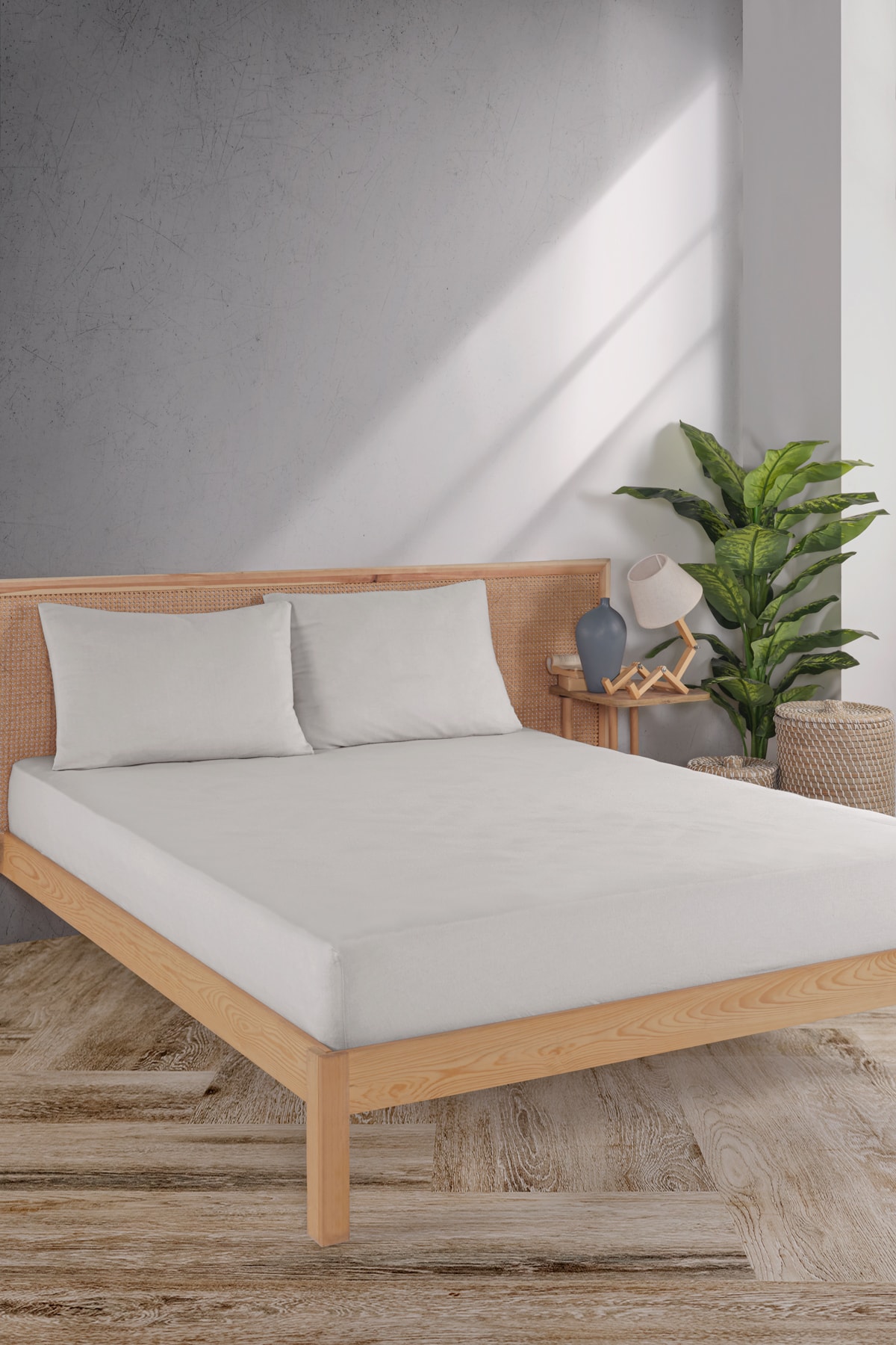 Mylasahome Fitted Çift Kişilik Premium Çarşaf Seti %100pamuk - gri