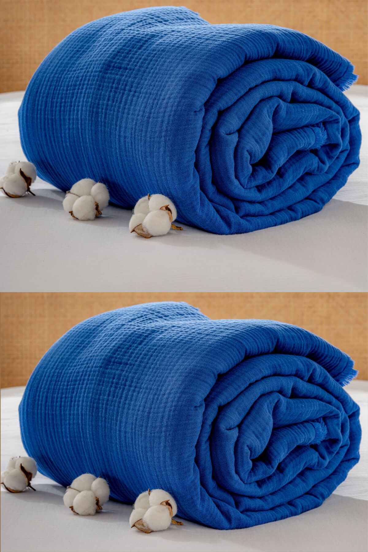 Müslin Yatak Örtüsü Ultra Yumuşak Yüksek Kaliteli 4 Kat Muslin Pike (Tek Kişilik (240x240 cm)