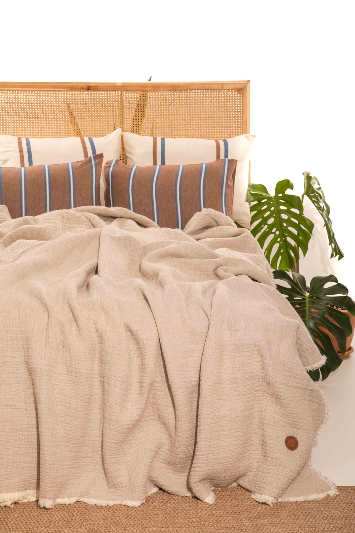 Müslin Kosha Serisi Hybrid Çift Kişilik Yorgan Kahverengi 220x240cm