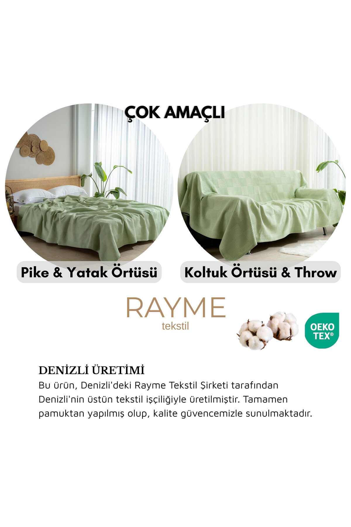 Waffle Pike Yatak Örtüsü Tek Kişilik - %100 Pamuk Hafif 4 Mevsim Kullanım Yüksek Kaliteli Pikeler