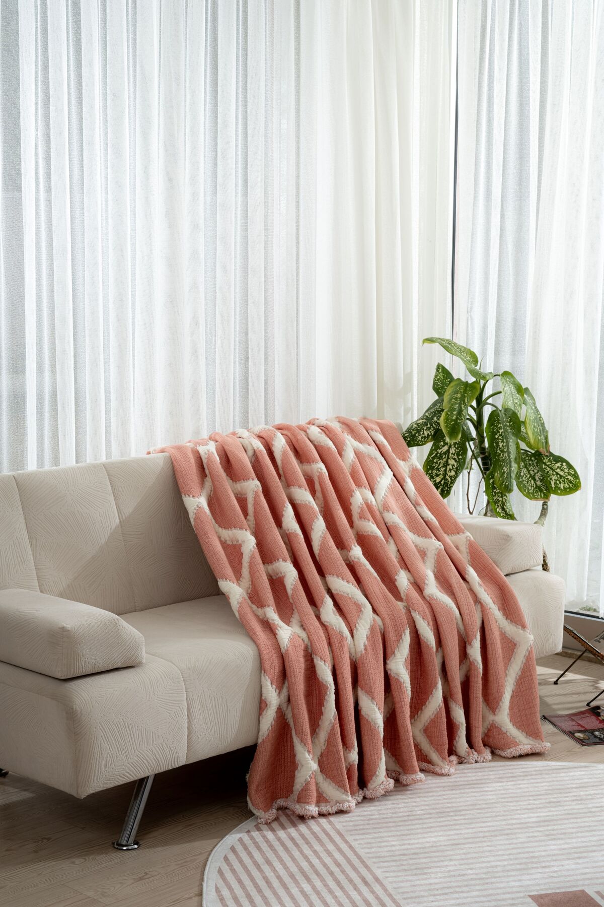 Müslin 7 Katlı Baklava Desenli (JAKARLI) Yorgan Çift Kişilik 240x260cm