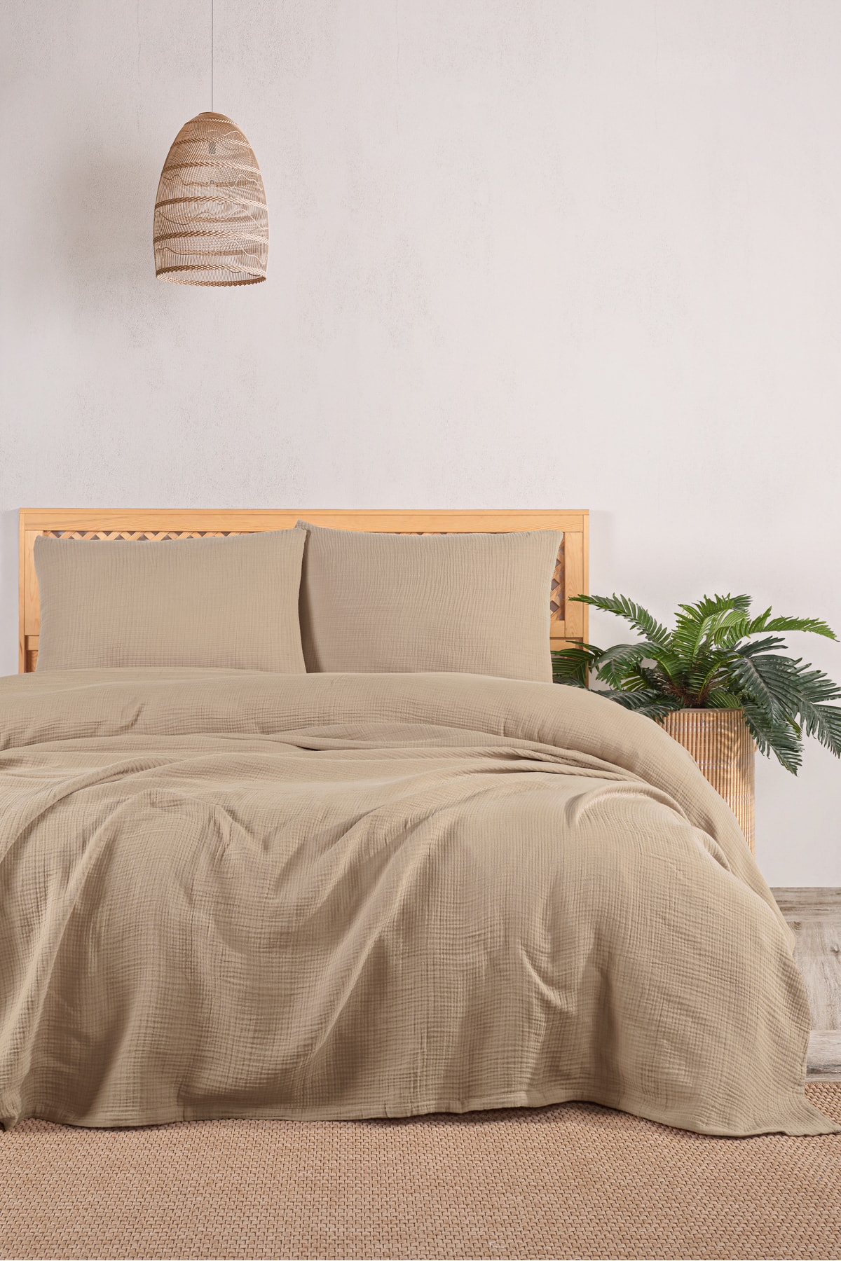 Müslin Tek Kişilik Yatak Örtüsü Seti 180 X 230 Cm, 2 Parça, Yazlık Yastık Kılıfı Ve Pike Takımı