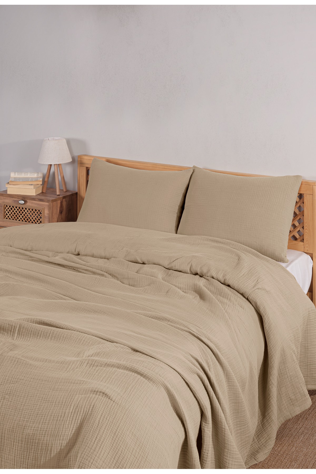Müslin Tek Kişilik Yatak Örtüsü Seti 180 X 230 Cm, 2 Parça, Yazlık Yastık Kılıfı Ve Pike Takımı