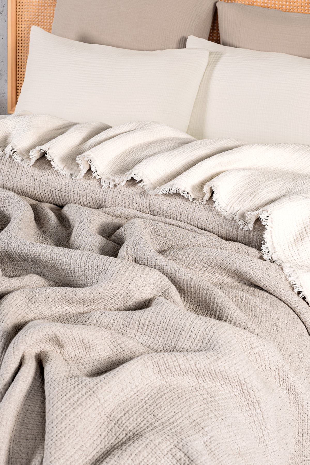 Müslin Kosha Serisi Hybrid Uyku Ürünleri Kahverengi Yorgan 240x260cm