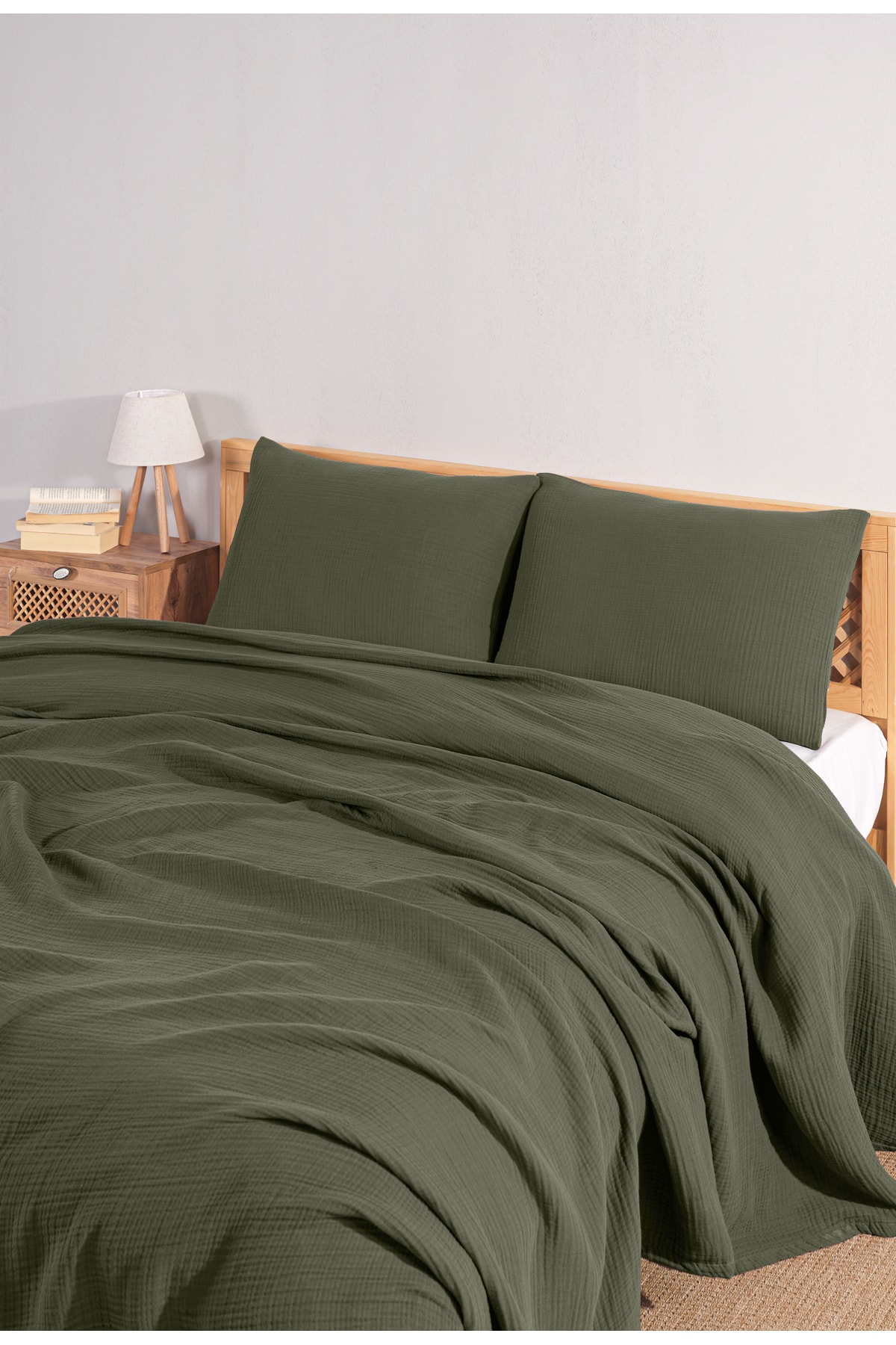 Müslin Tek Kişilik Yatak Örtüsü Seti 180 X 230 Cm, 2 Parça, Yazlık Yastık Kılıfı Ve Pike Takımı