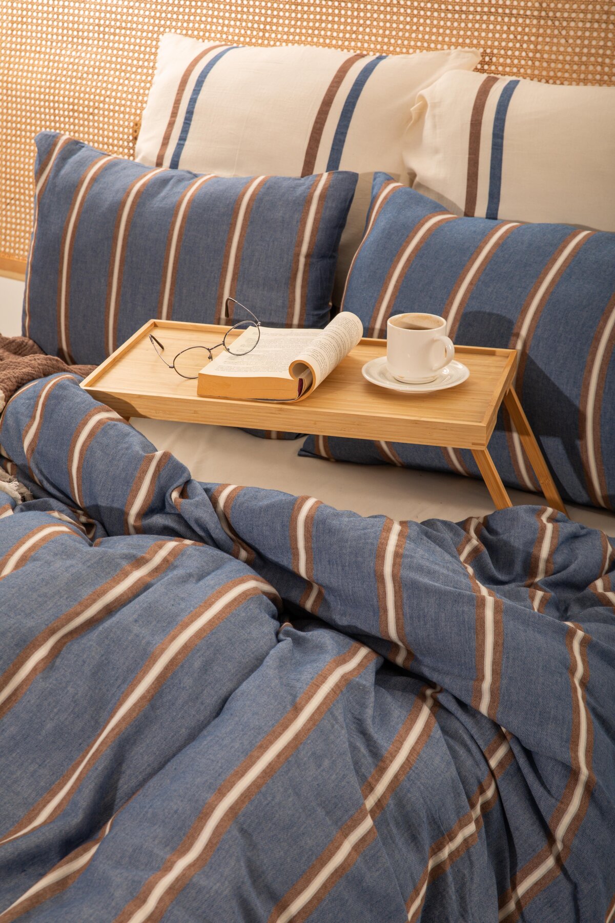 Mylasahome %100 Pamuk Harmony Premium Nevresim Takımı Çift Kişilik 200 X 220cm - mavi