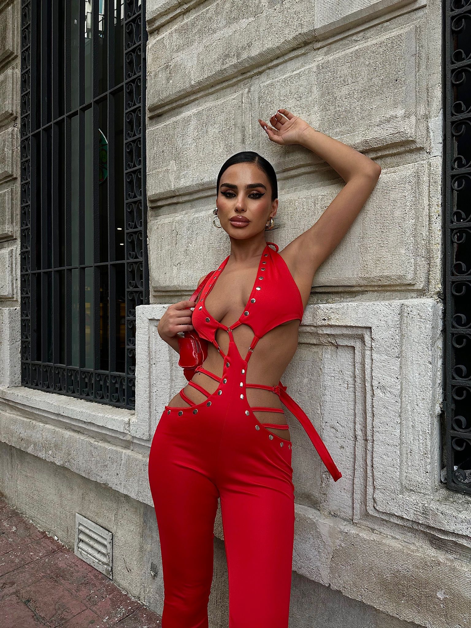 Çelik zımba aksesuarlı tulum