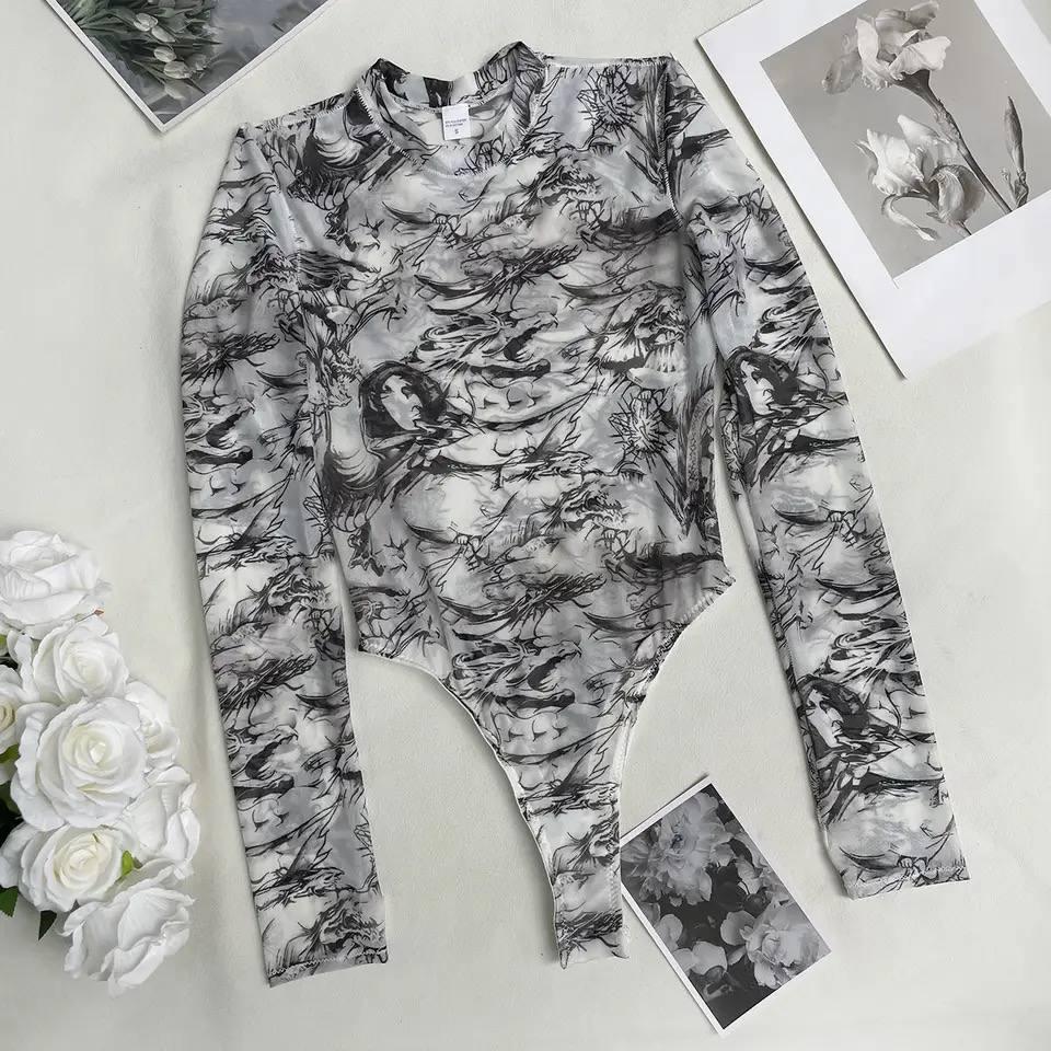 Dijital Desen Bodysuit