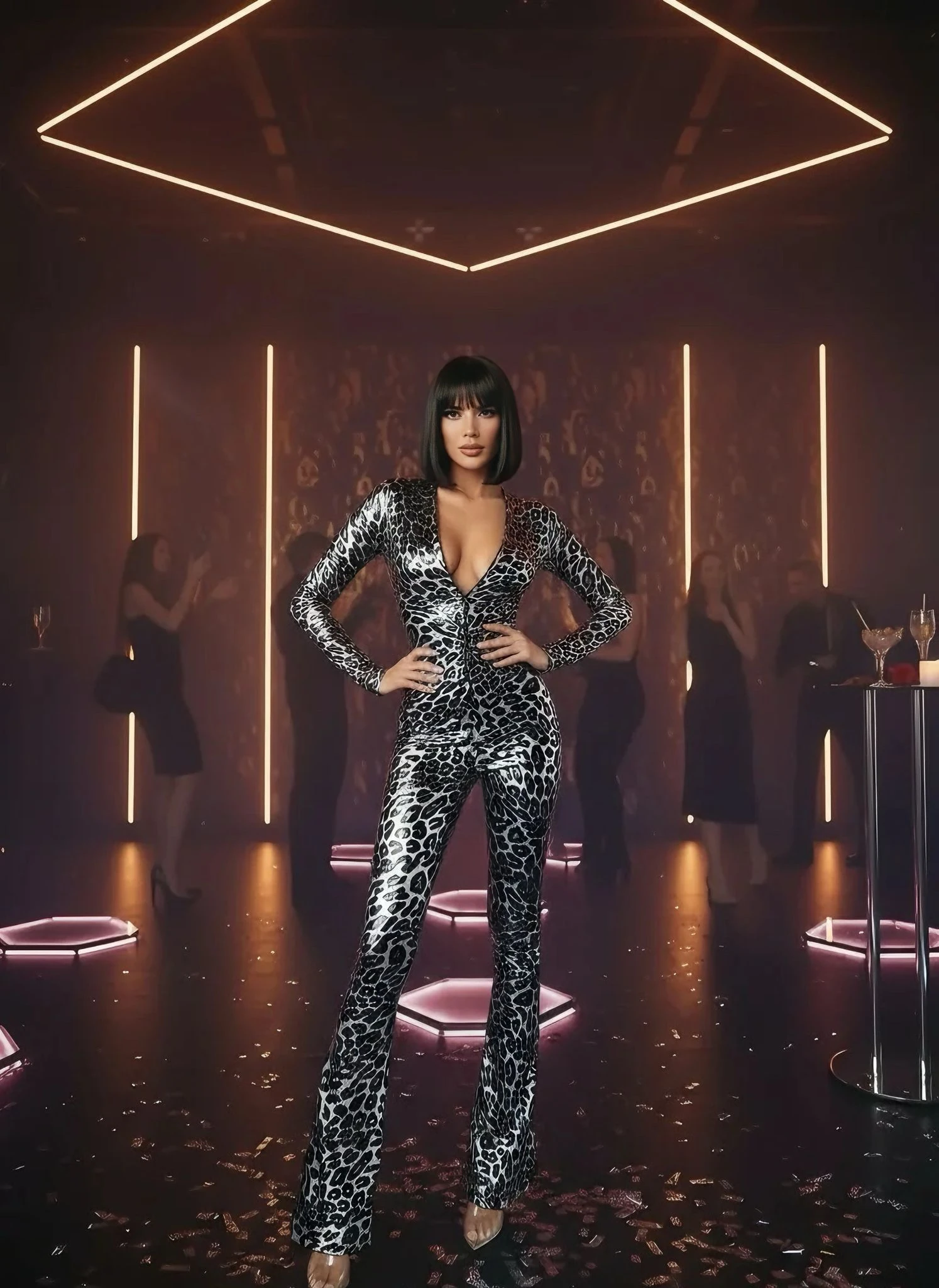 Jars Kumaş Tulum - Leopar