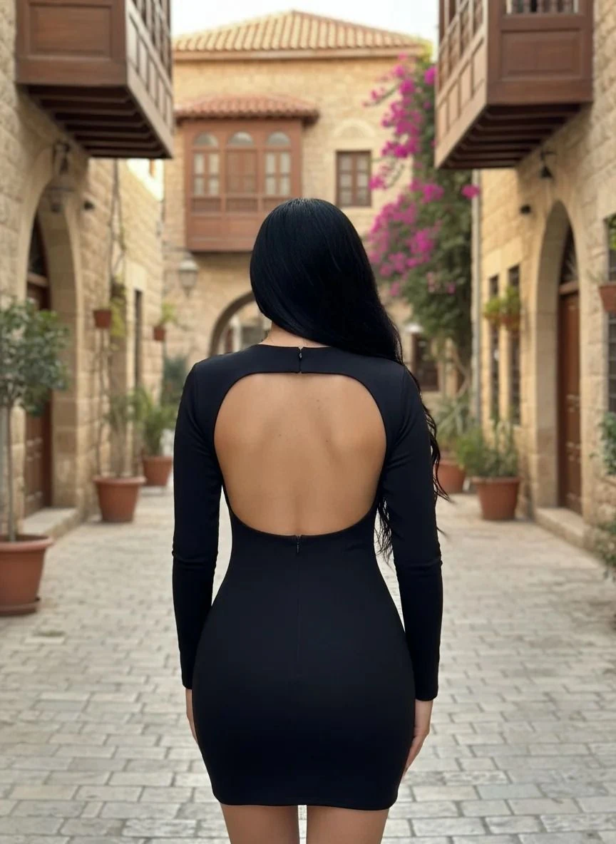 Scuba crep kumaş önü biyeli tül detaylı elbise