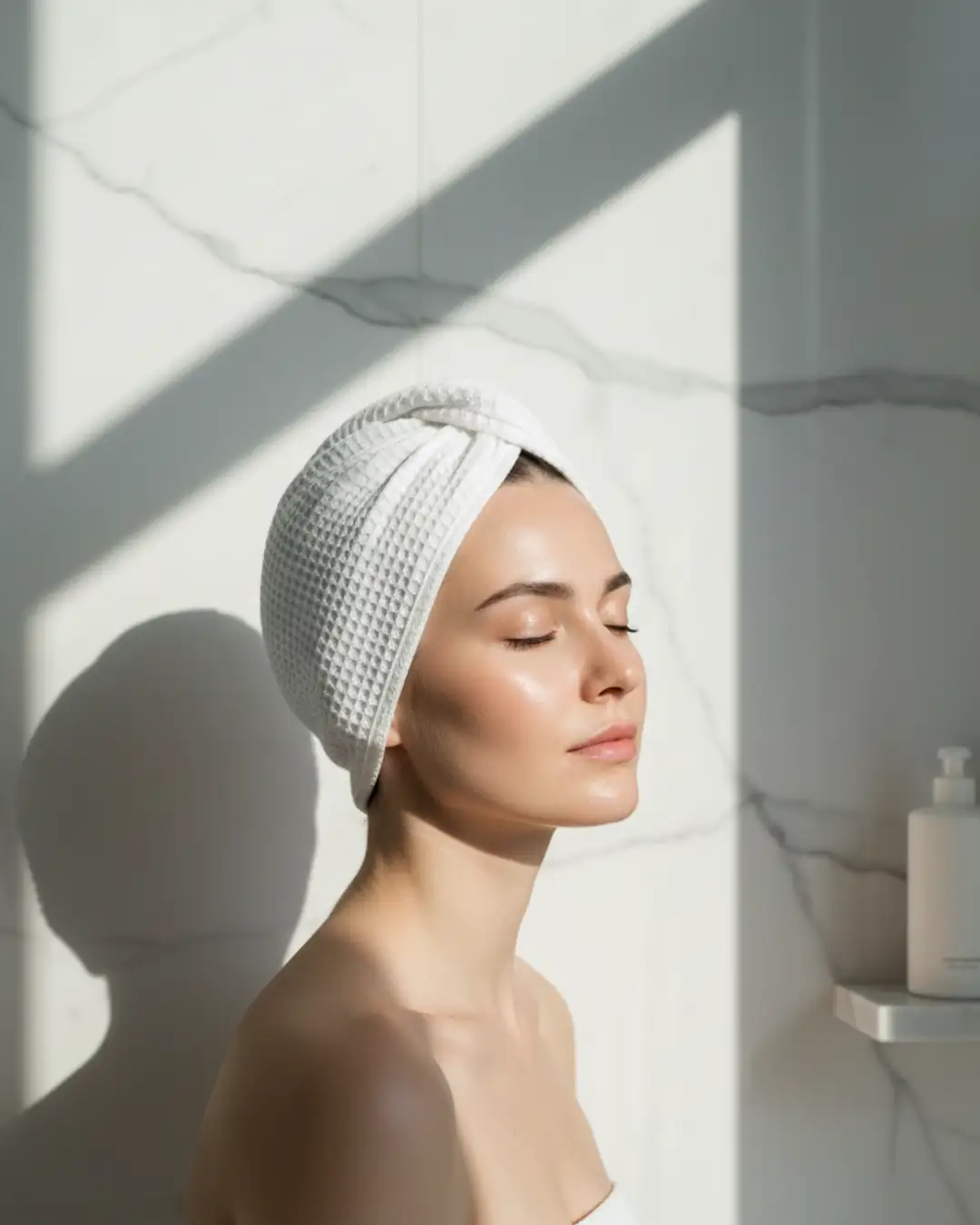 Banyo ritüelleriniz için doğal peeling kesesi ve yumuşak pamuklu saç kurulama havlusu, Salvia Dione.