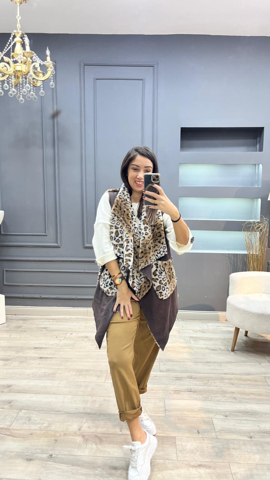 Çift Taraflı Kürklü Yelek