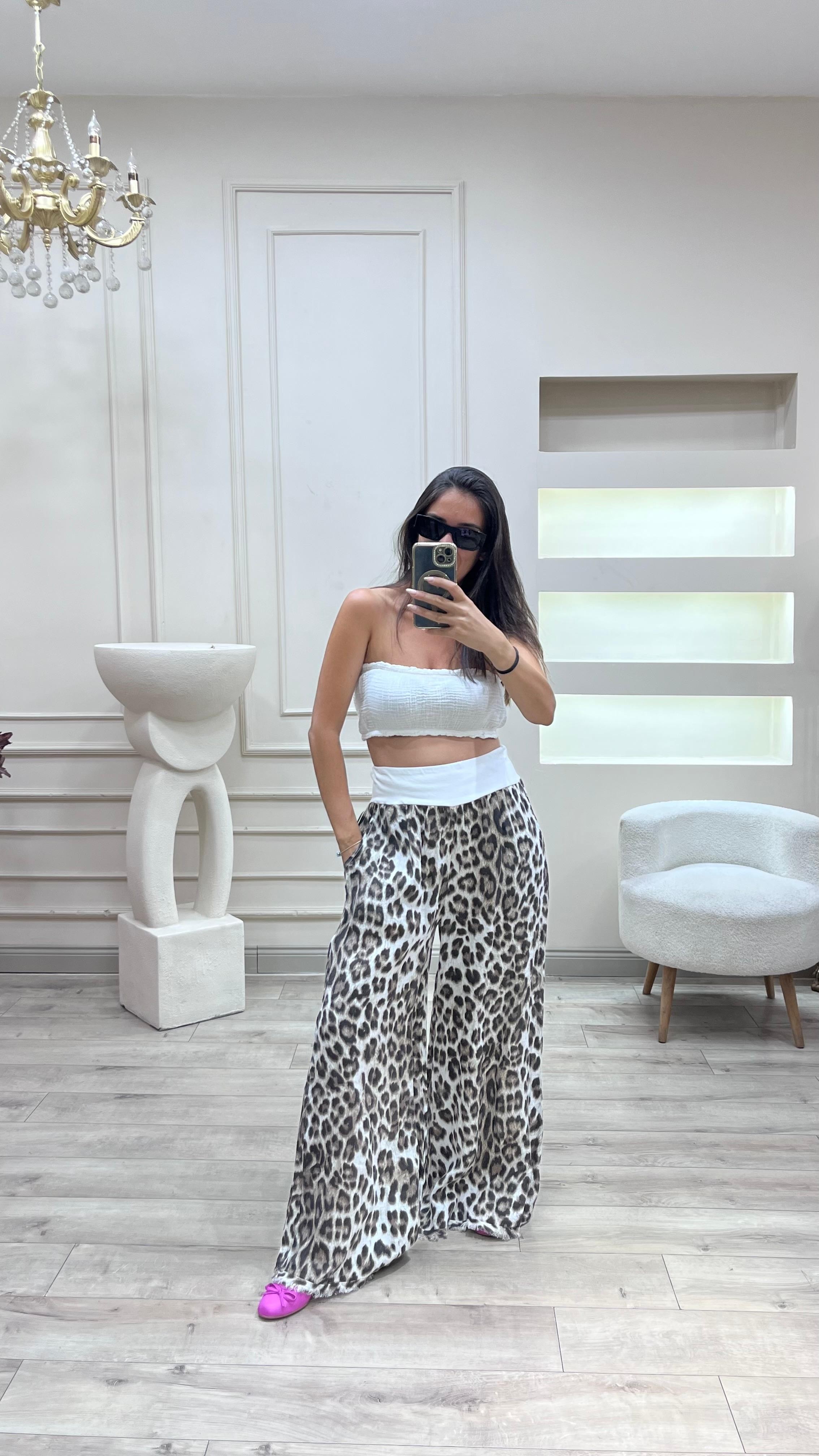 Leopar Desenli Pantolon