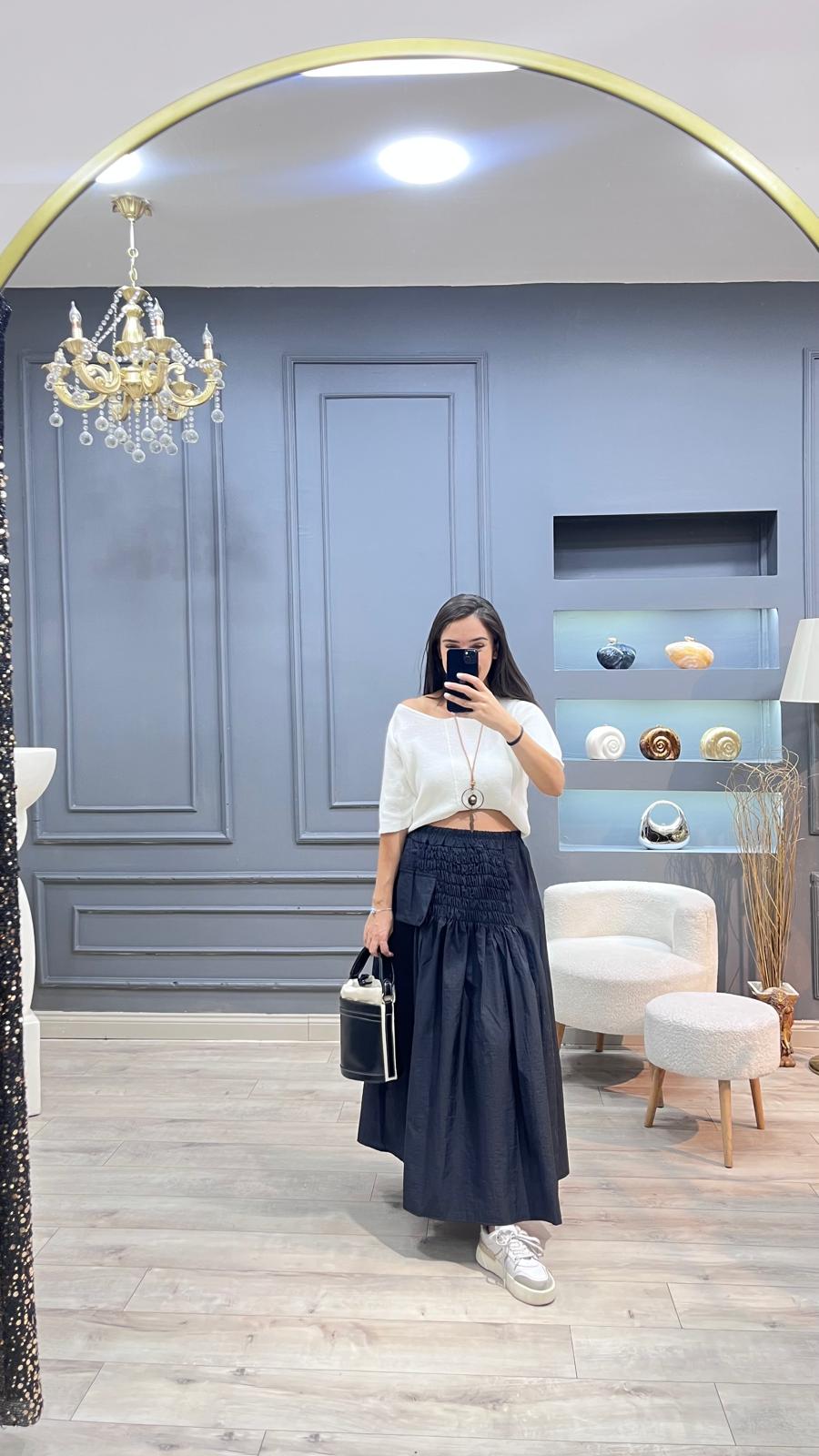 Paraşüt Etek - Siyah