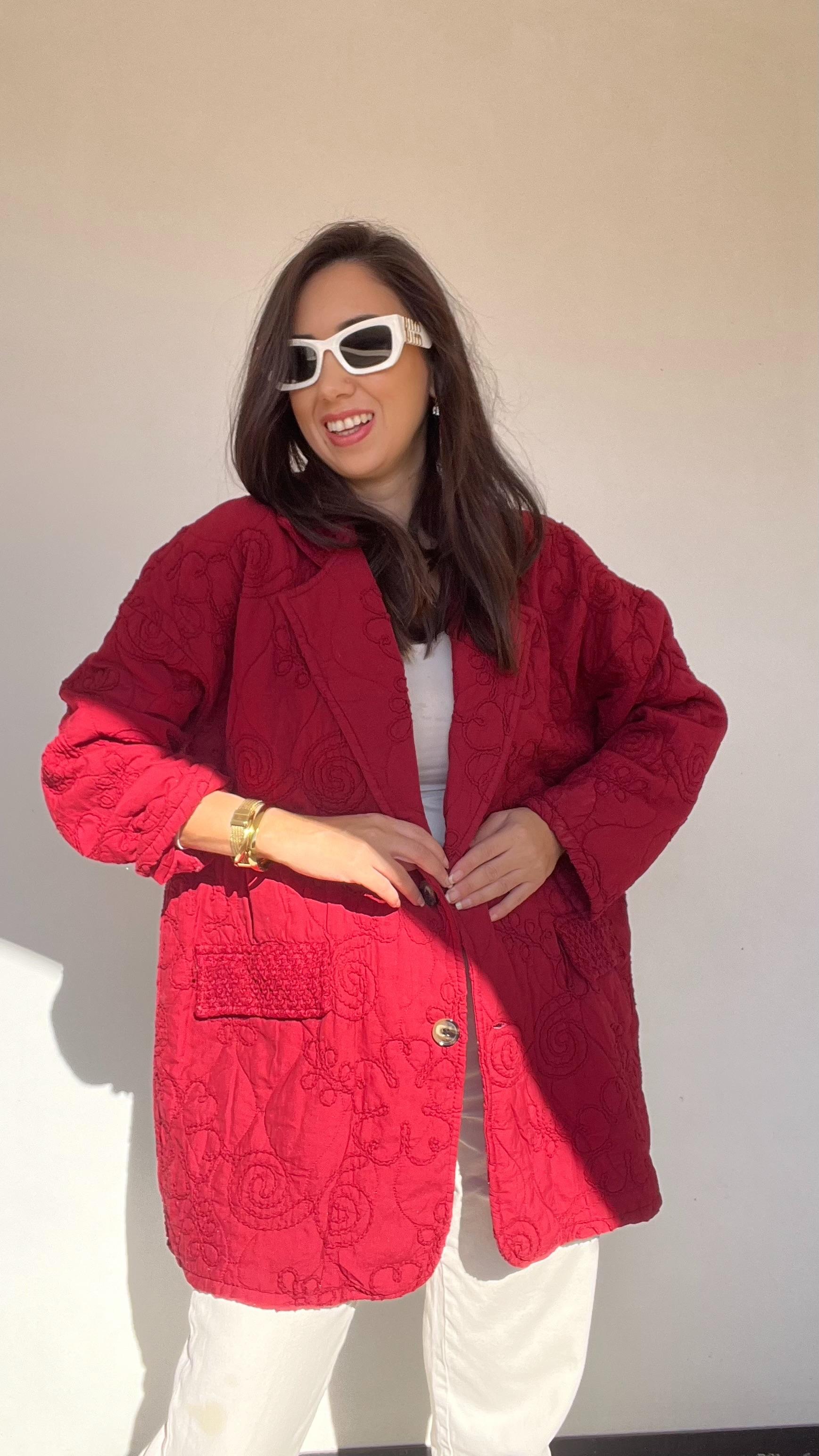 Kapitone Ceket - Kırmızı