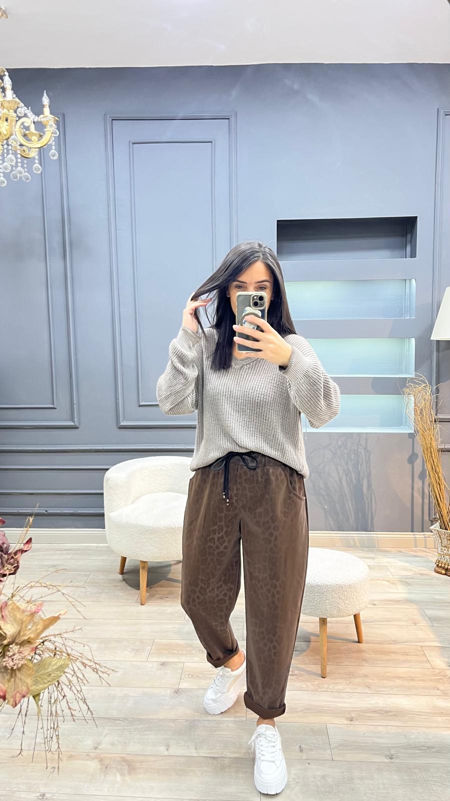 Mumlu Pantolon - Kahverengi