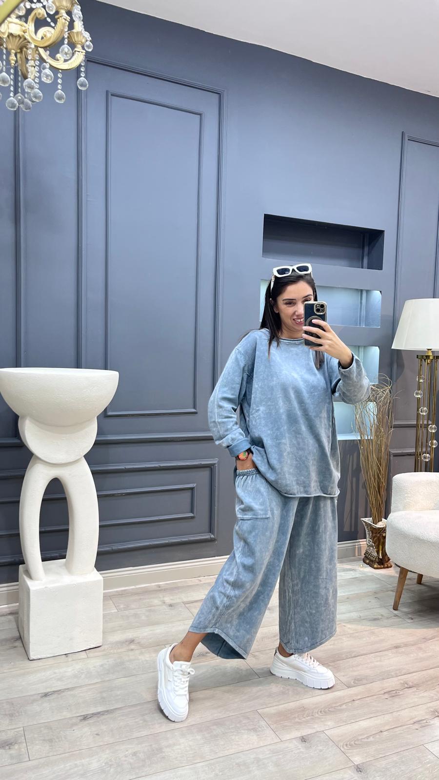 Yıkamalı Triko Takım