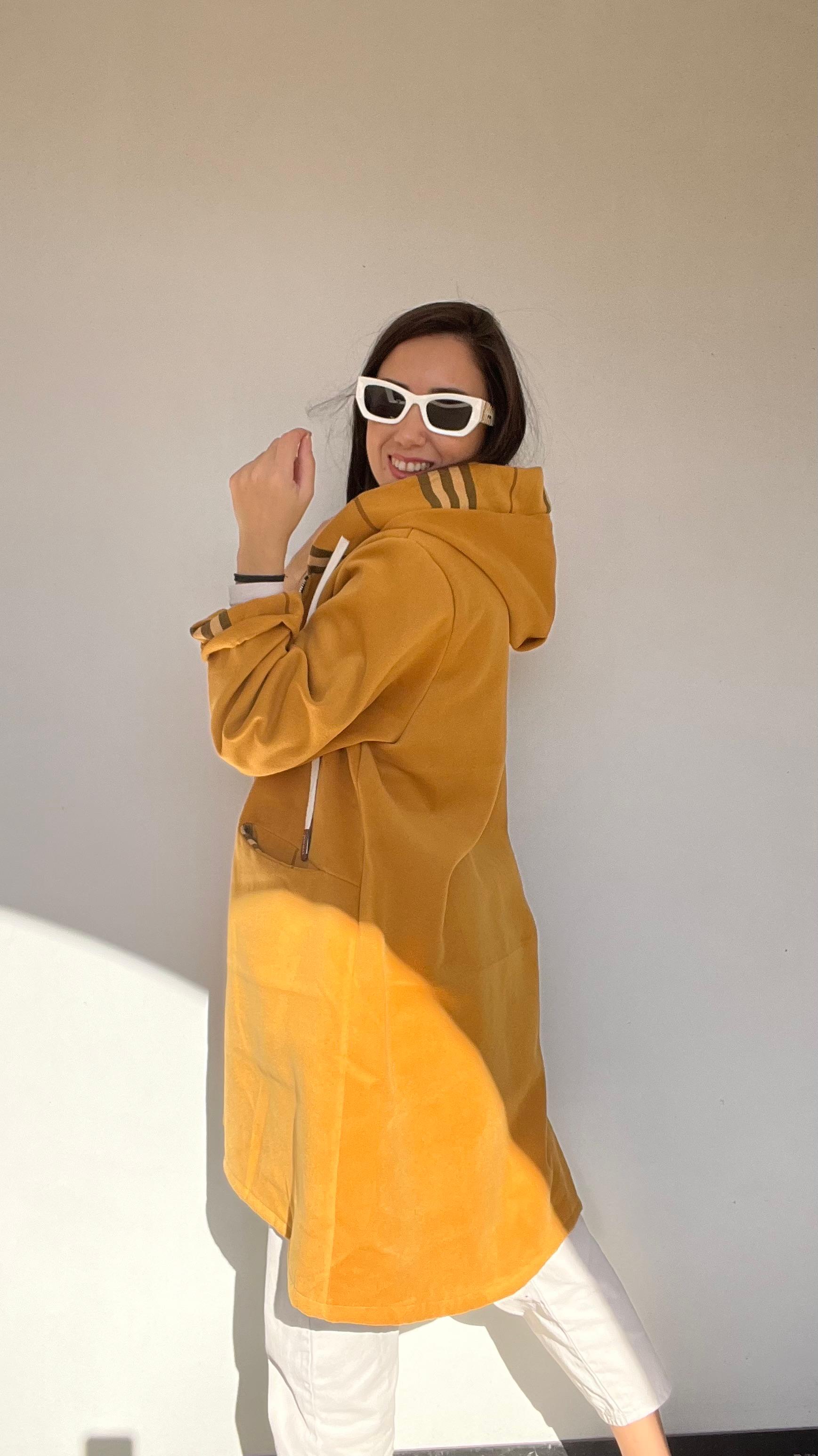 Kaşe Ekoseli Kaban - Hardal