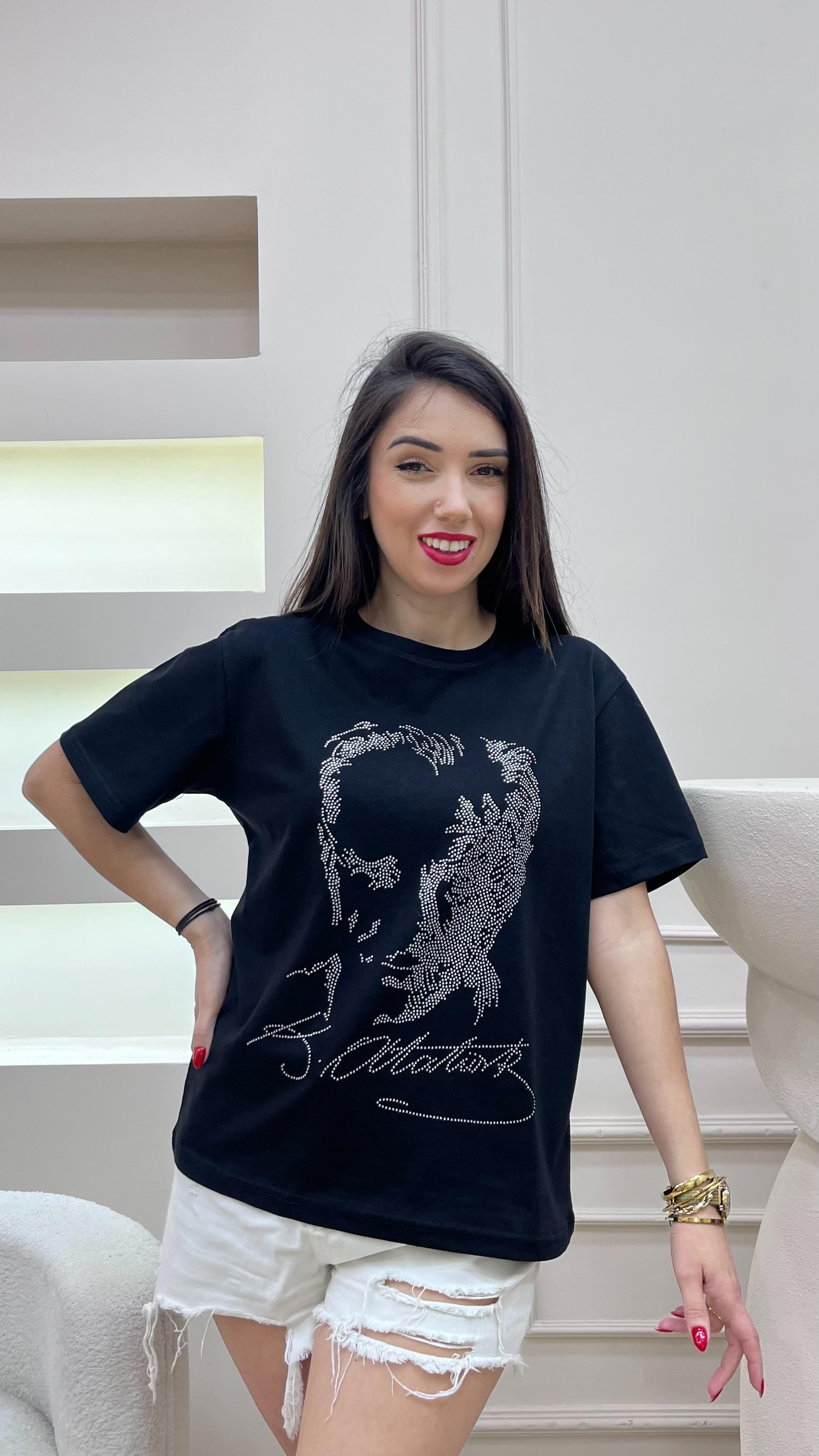 Taş Baskılı Bisiklet Yaka Atatürk Tshirt