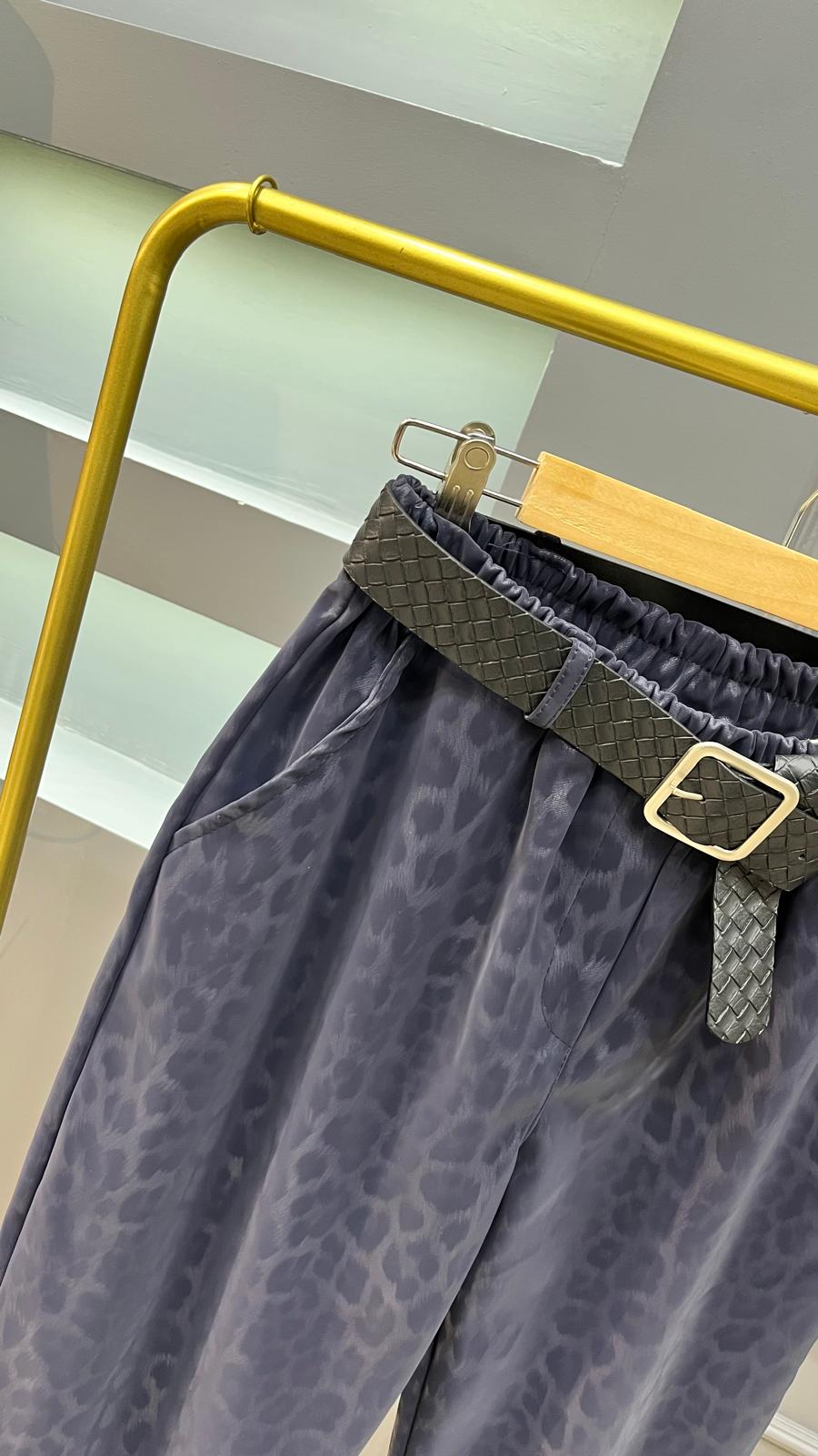 Leoparlı Mumlu Pantolon