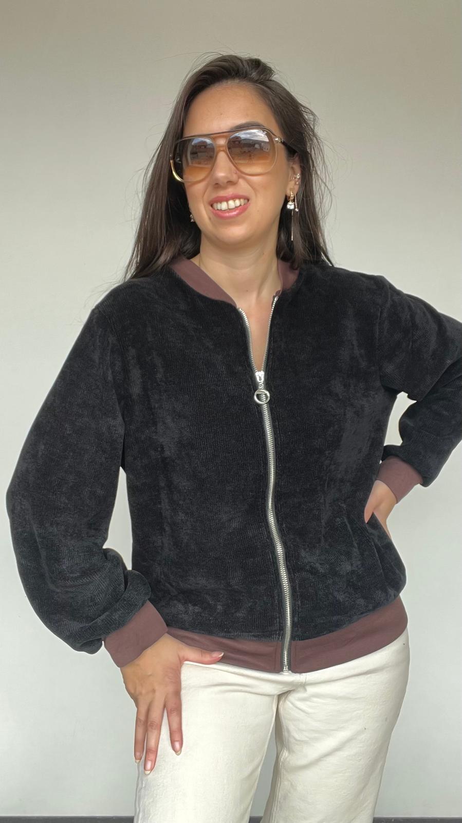 Kadife Fermuarlı Ceket