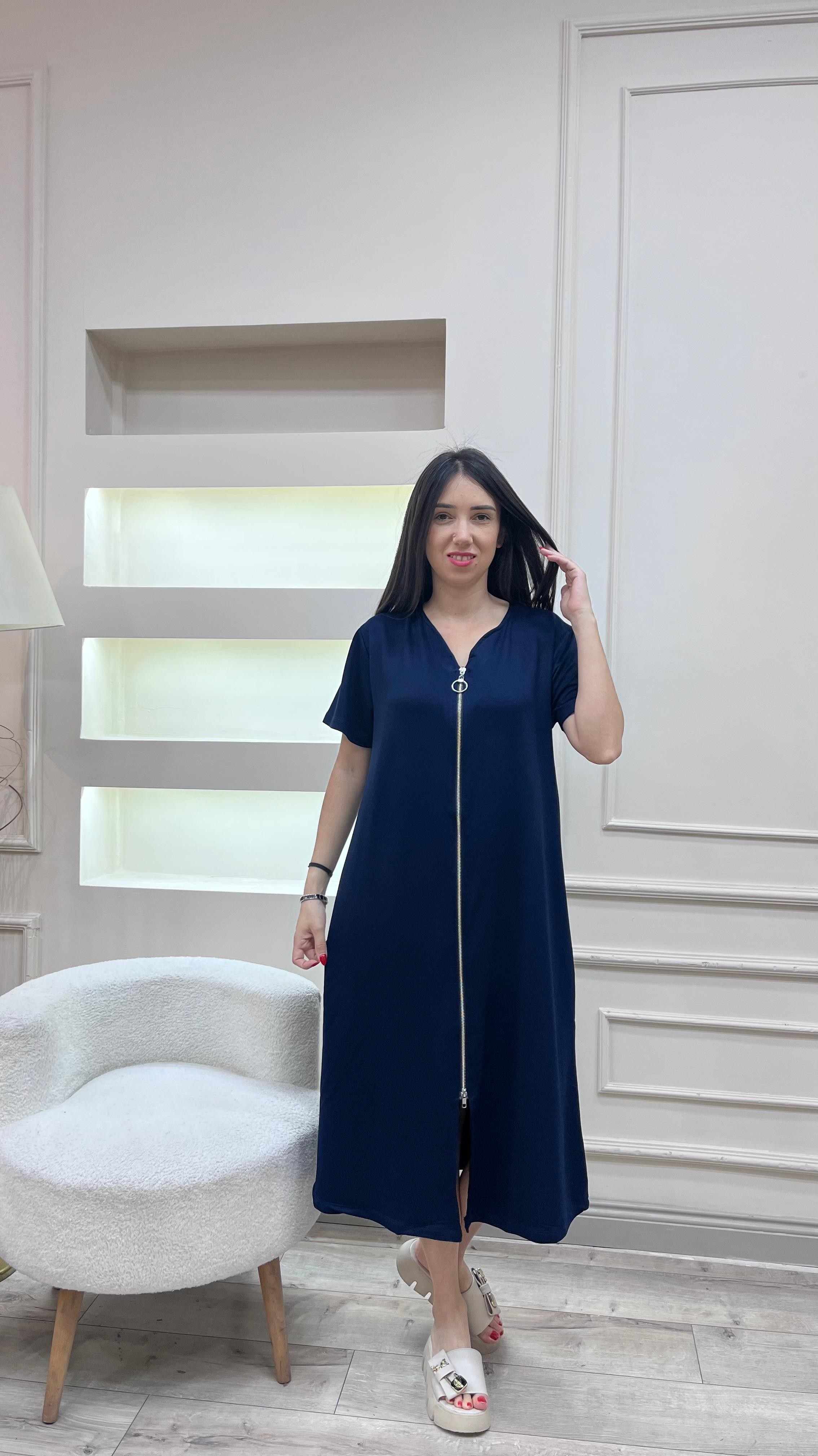 Fermuarlı Modal Elbise