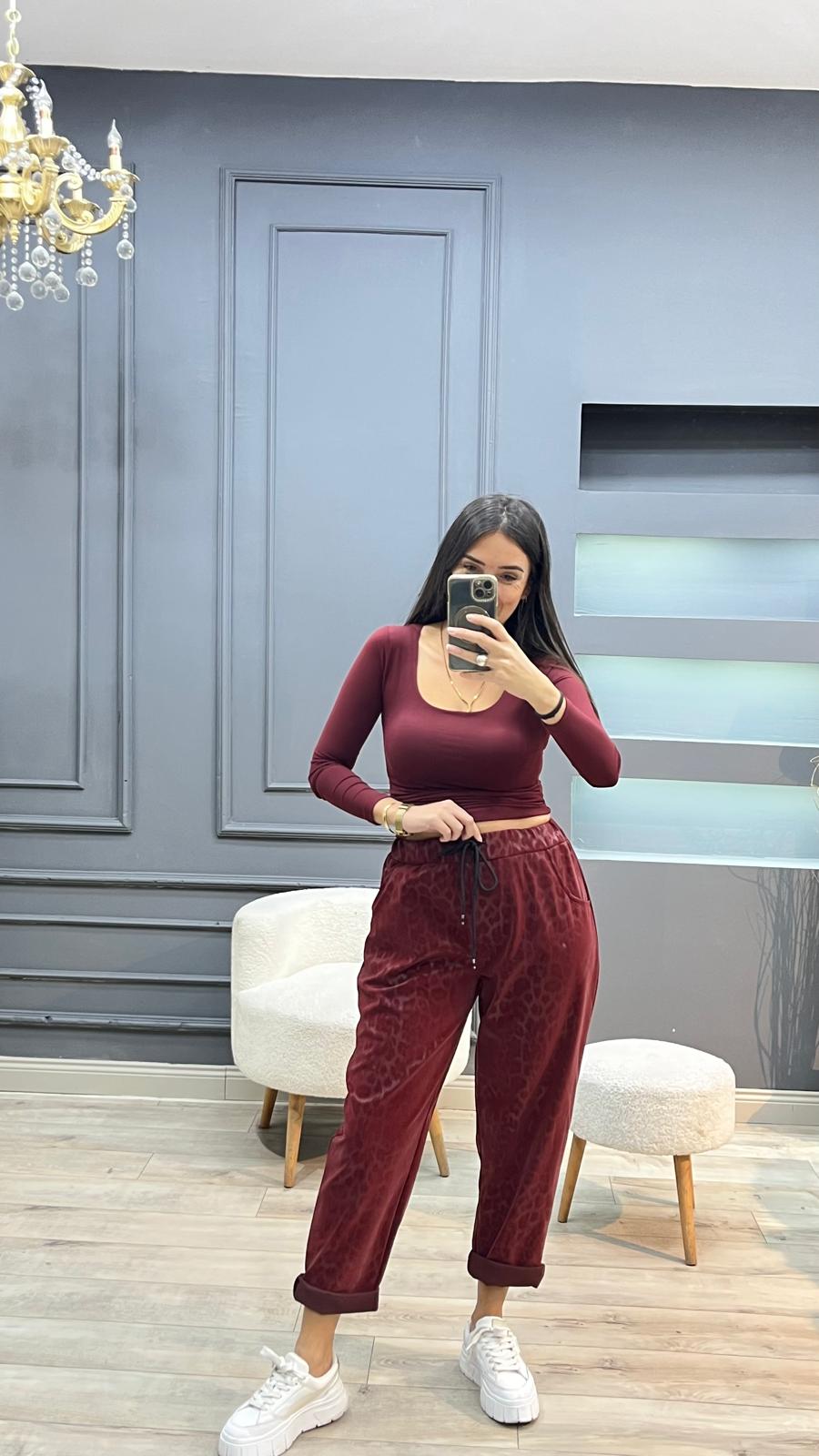 Mumlu Pantolon - Bordo
