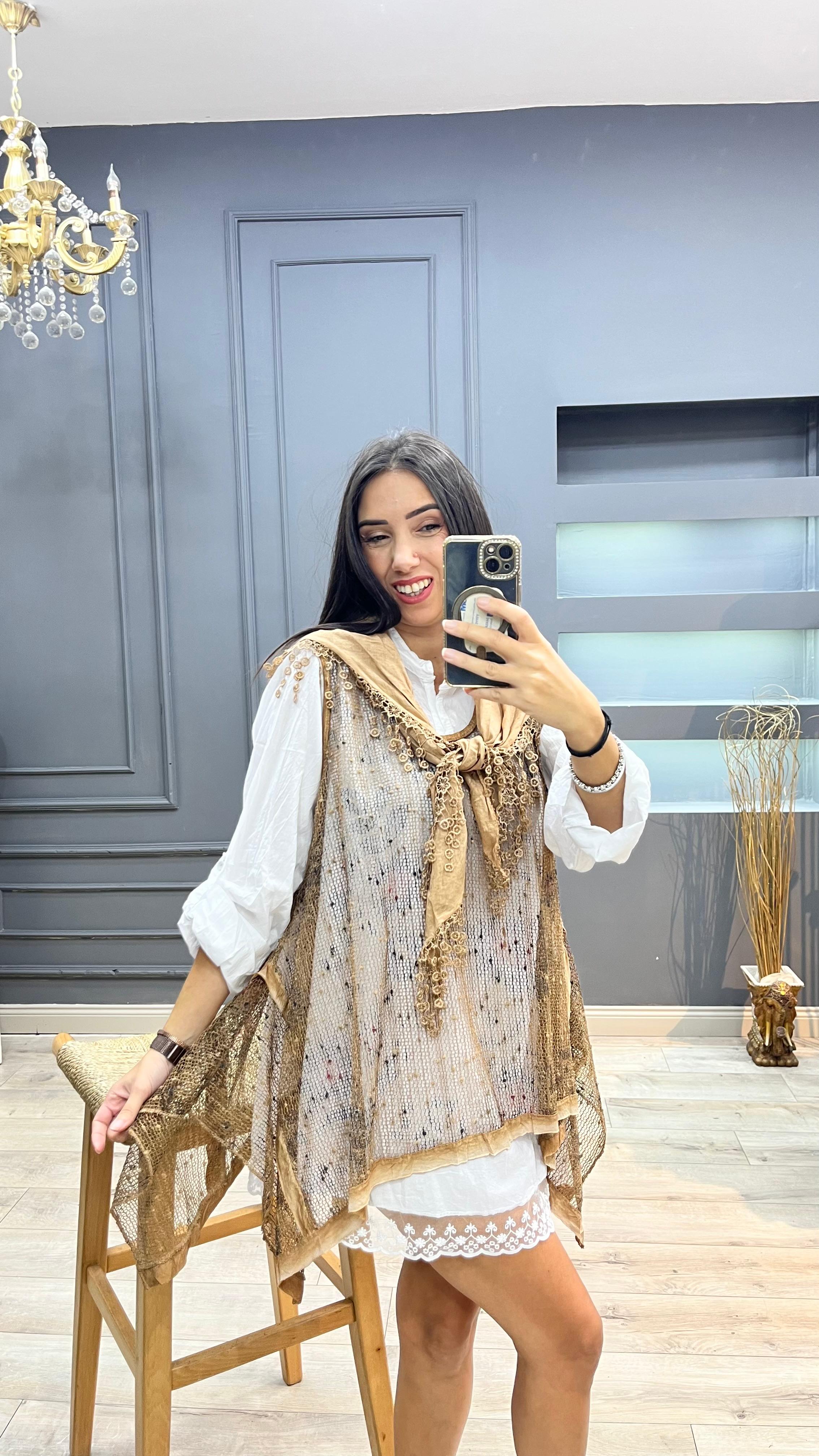 İç Dış Takım Bluz - Camel