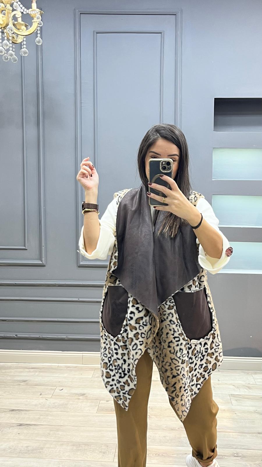 Çift Taraflı Kürklü Yelek