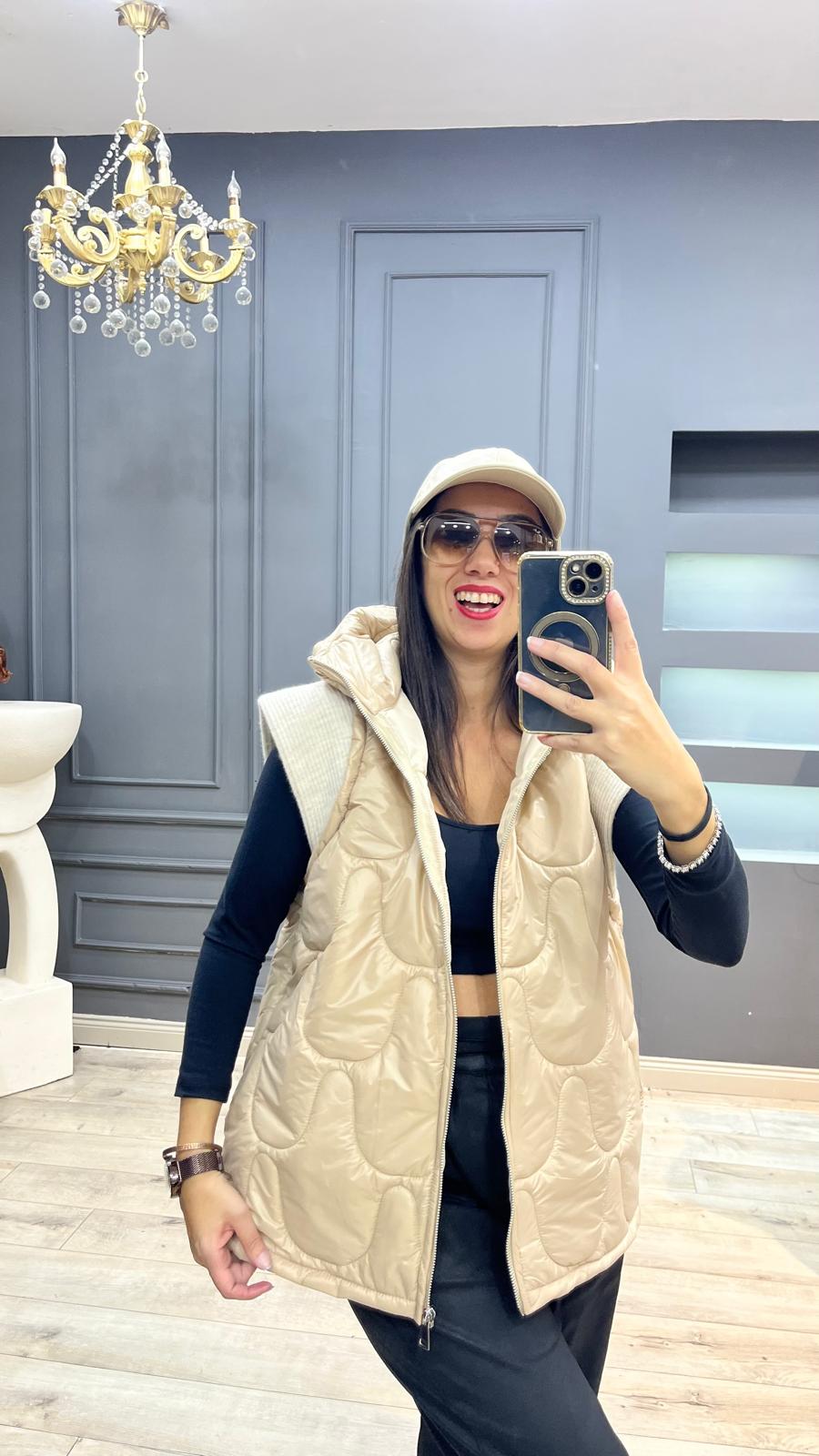 İtalyan Kahverengi Yelek - Bej