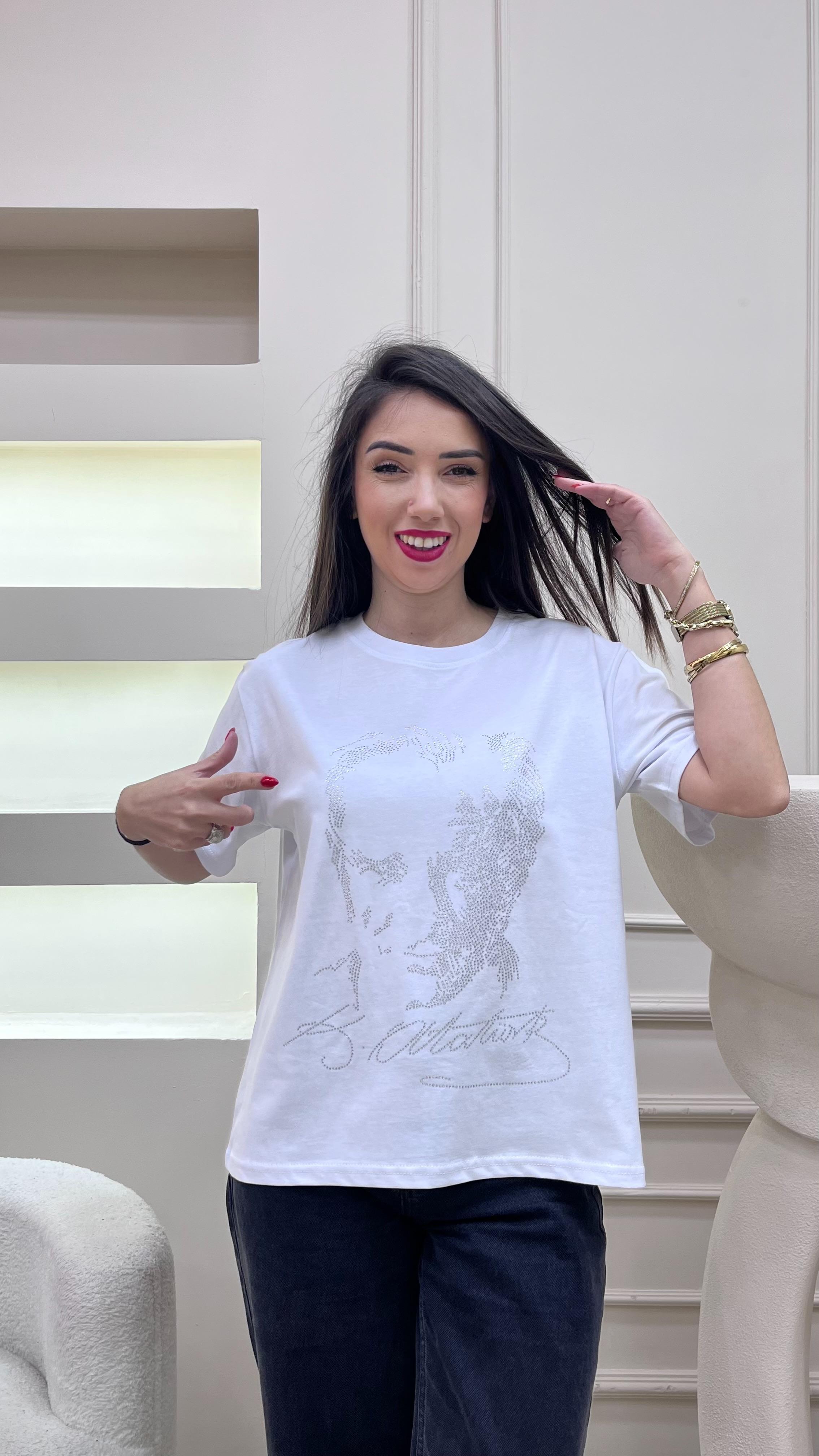 Taş Baskılı Atatürk Tshirt - Beyaz