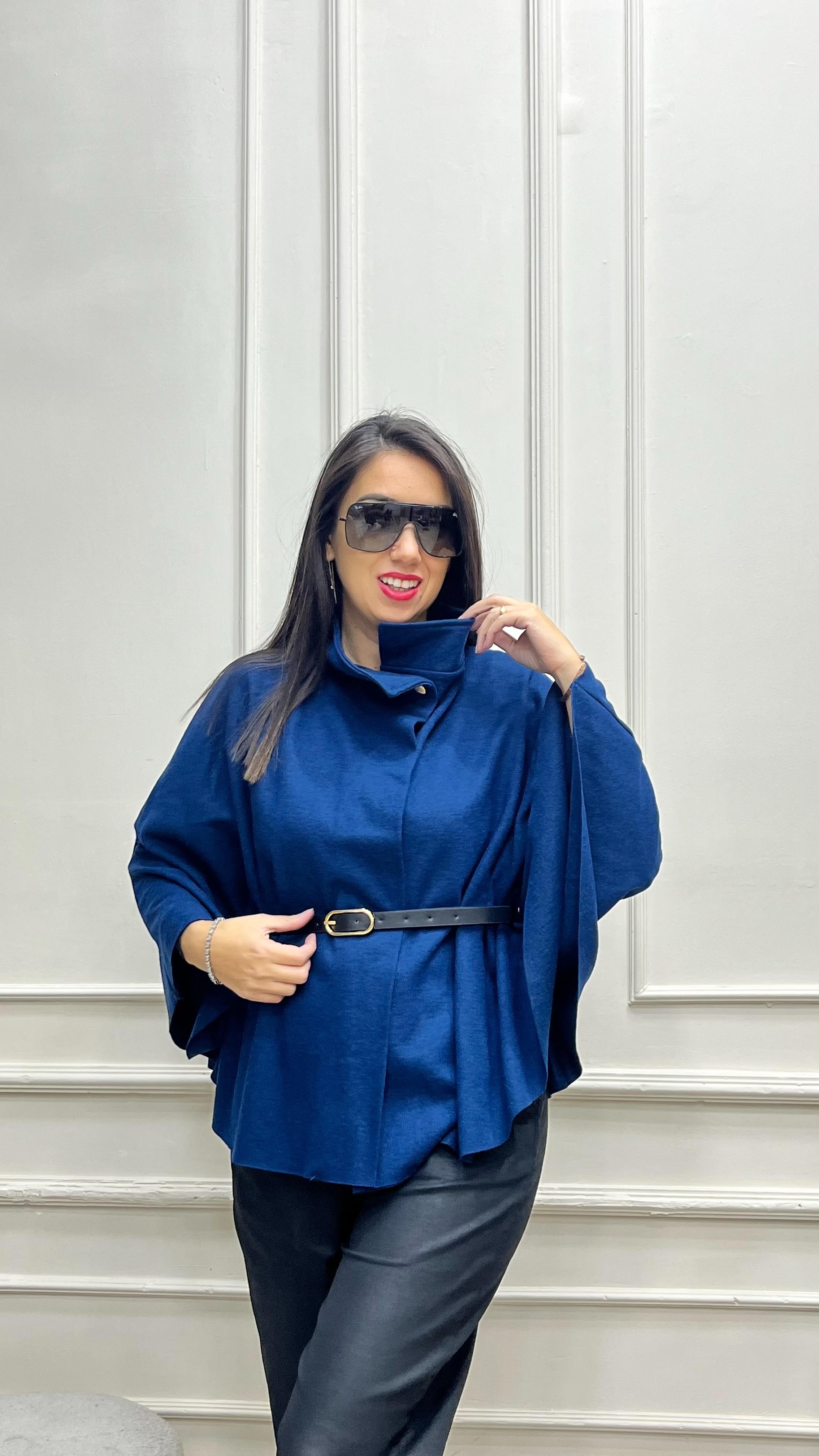 Kaşmir Pelerin - Mavi