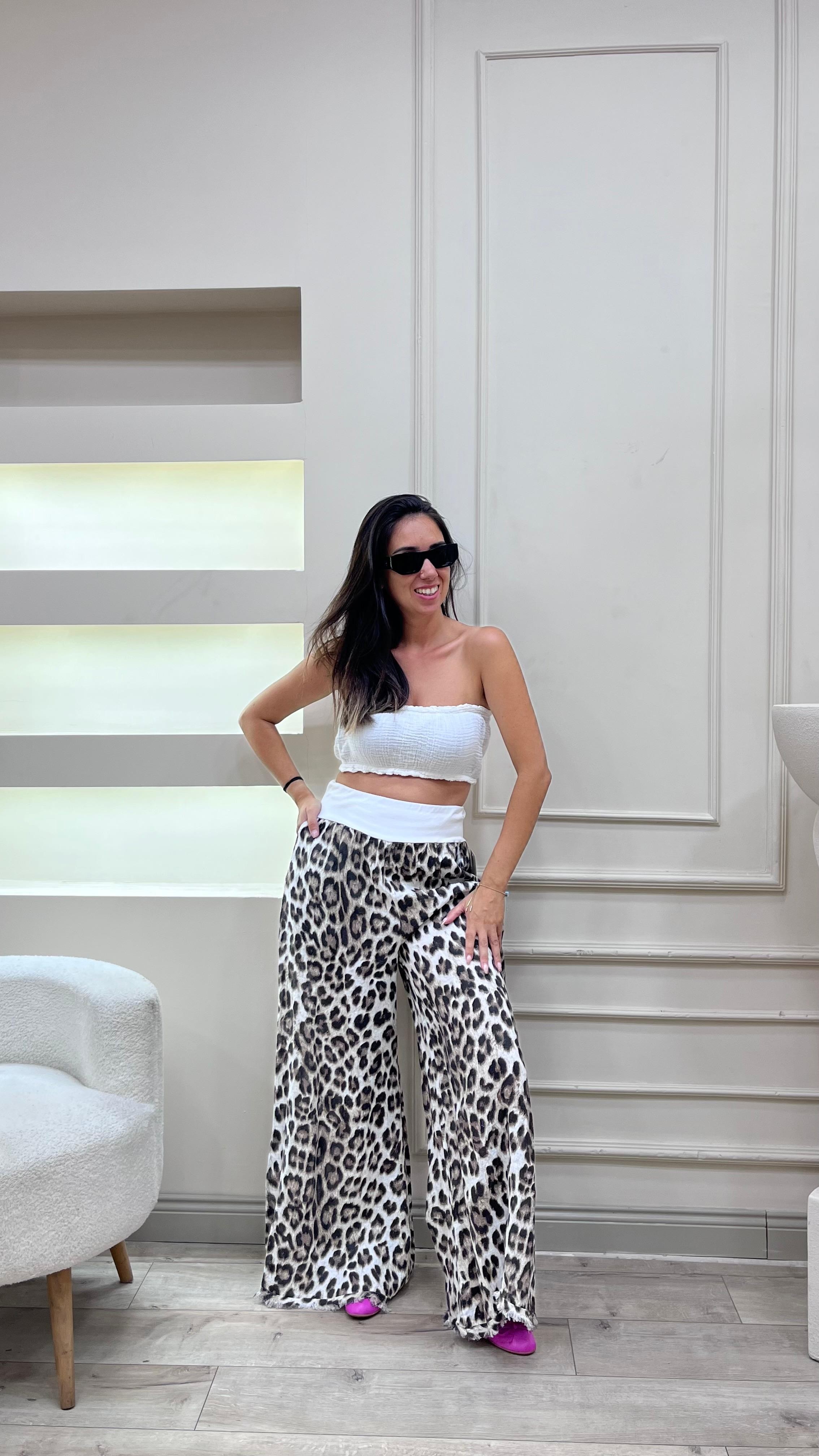 Leopar Desenli Pantolon